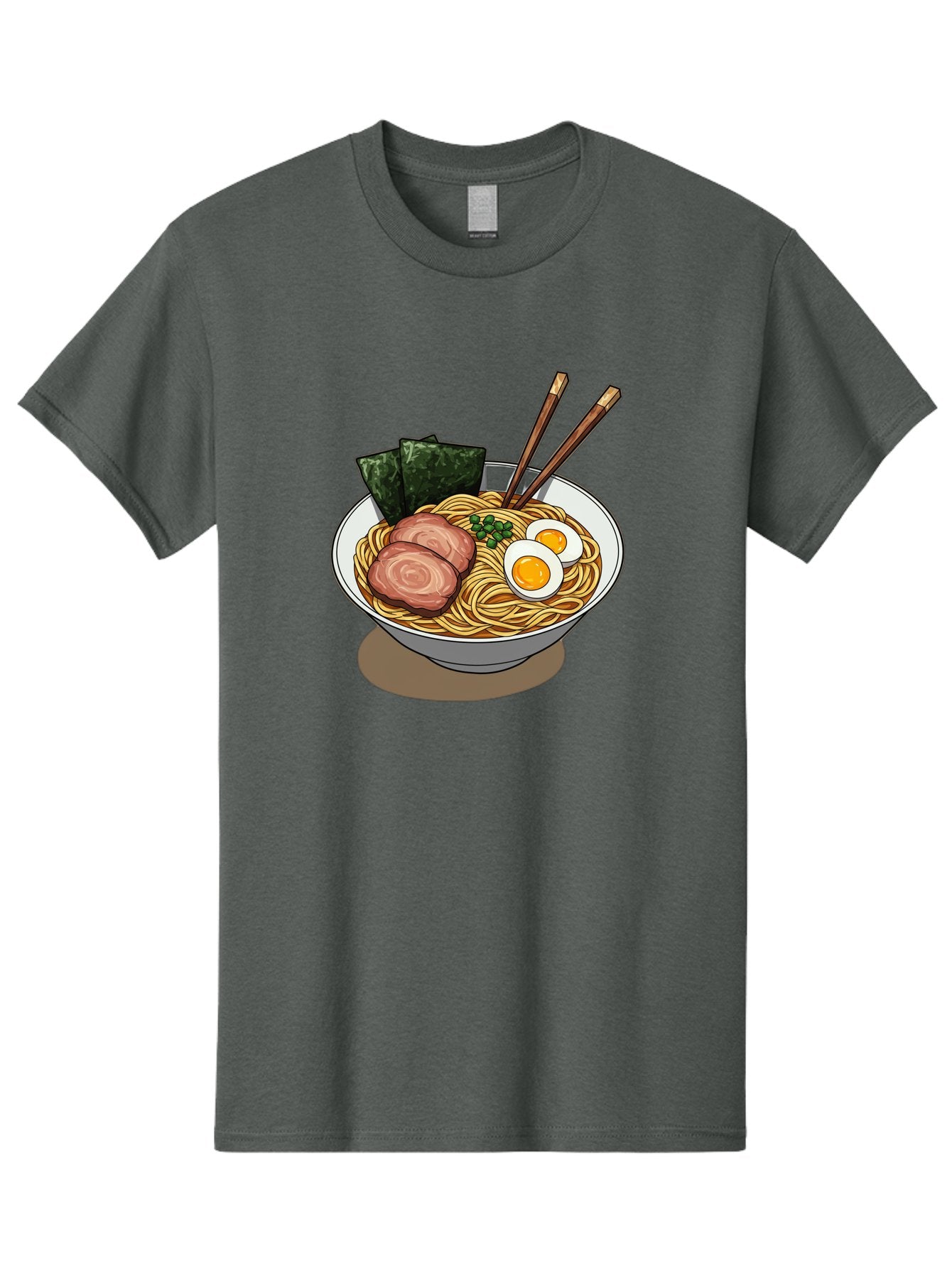 Ramen-3 Men'S Graphic Tee, 100% Cotton, Comfortable Casual Summer Wear, Machine Washable, Ramen Noodles, Sliced Pork, Boiled Egg, Seaweed, Chopsticks, Oriental Cuisine, Japanese Food, Savory Meal, Noodle Soup, Appetizing Dish Bae700 3