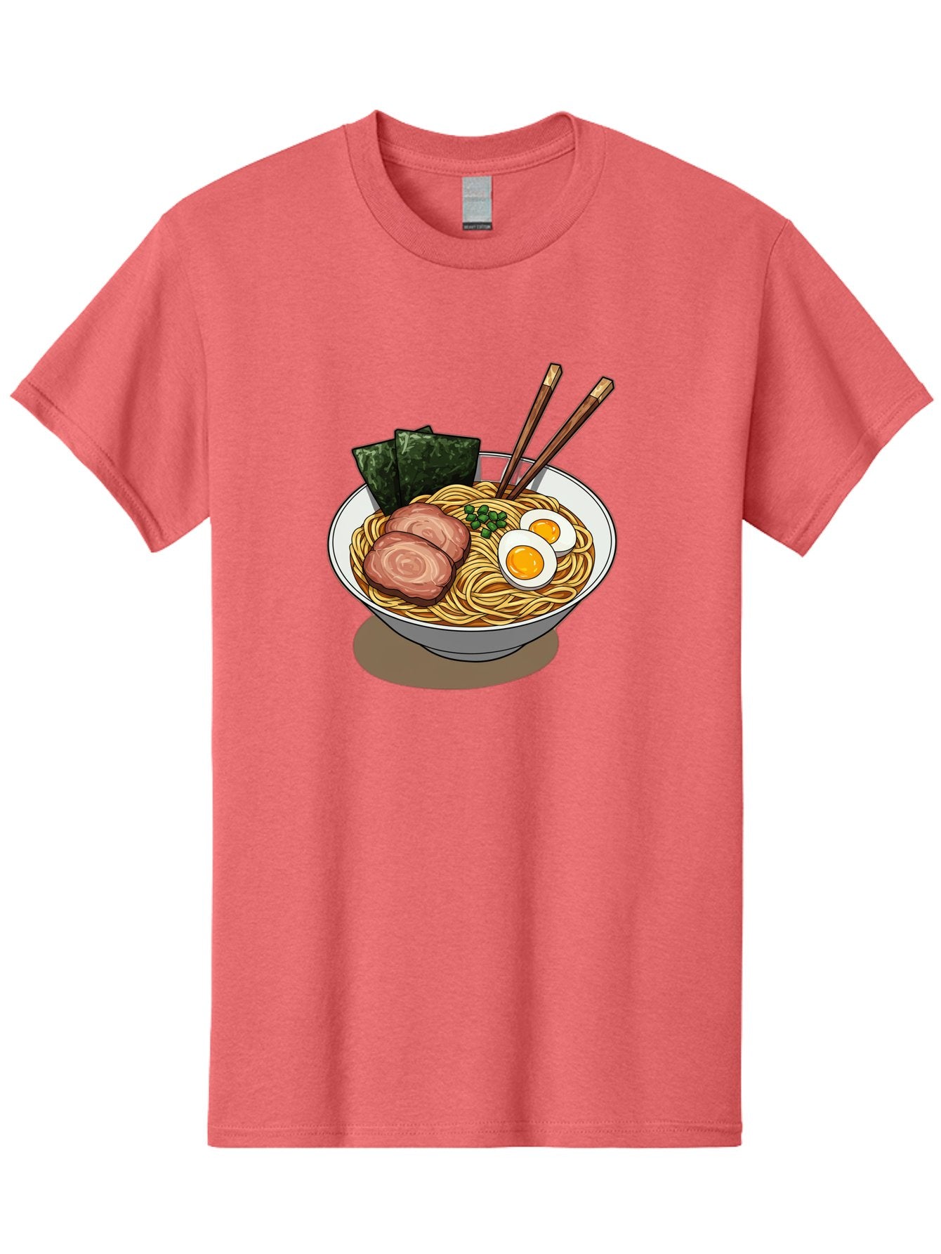 Ramen-3 Men'S Graphic Tee, 100% Cotton, Comfortable Casual Summer Wear, Machine Washable, Ramen Noodles, Sliced Pork, Boiled Egg, Seaweed, Chopsticks, Oriental Cuisine, Japanese Food, Savory Meal, Noodle Soup, Appetizing Dish Bae700 14