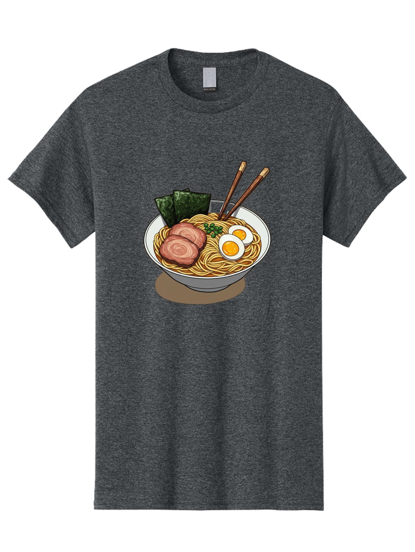 Ramen-3 Men'S Graphic Tee, 100% Cotton, Comfortable Casual Summer Wear, Machine Washable, Ramen Noodles, Sliced Pork, Boiled Egg, Seaweed, Chopsticks, Oriental Cuisine, Japanese Food, Savory Meal, Noodle Soup, Appetizing Dish Bae700 6