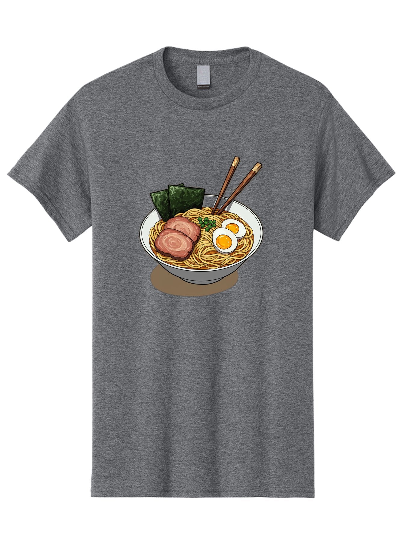 Ramen-3 Men'S Graphic Tee, 100% Cotton, Comfortable Casual Summer Wear, Machine Washable, Ramen Noodles, Sliced Pork, Boiled Egg, Seaweed, Chopsticks, Oriental Cuisine, Japanese Food, Savory Meal, Noodle Soup, Appetizing Dish Bae700