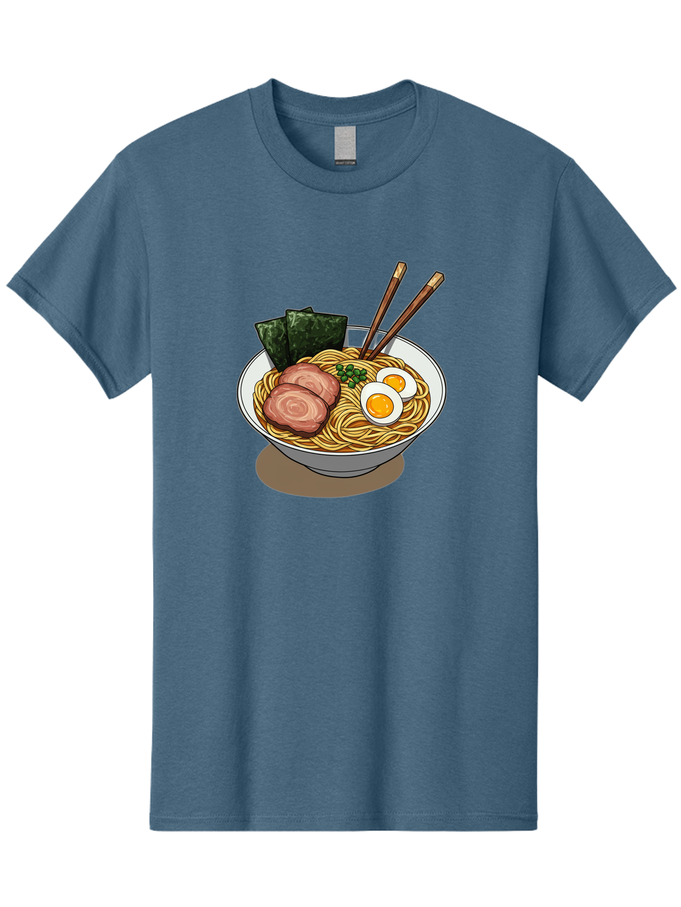 Ramen-3 Men'S Graphic Tee, 100% Cotton, Comfortable Casual Summer Wear, Machine Washable, Ramen Noodles, Sliced Pork, Boiled Egg, Seaweed, Chopsticks, Oriental Cuisine, Japanese Food, Savory Meal, Noodle Soup, Appetizing Dish Bae700 13