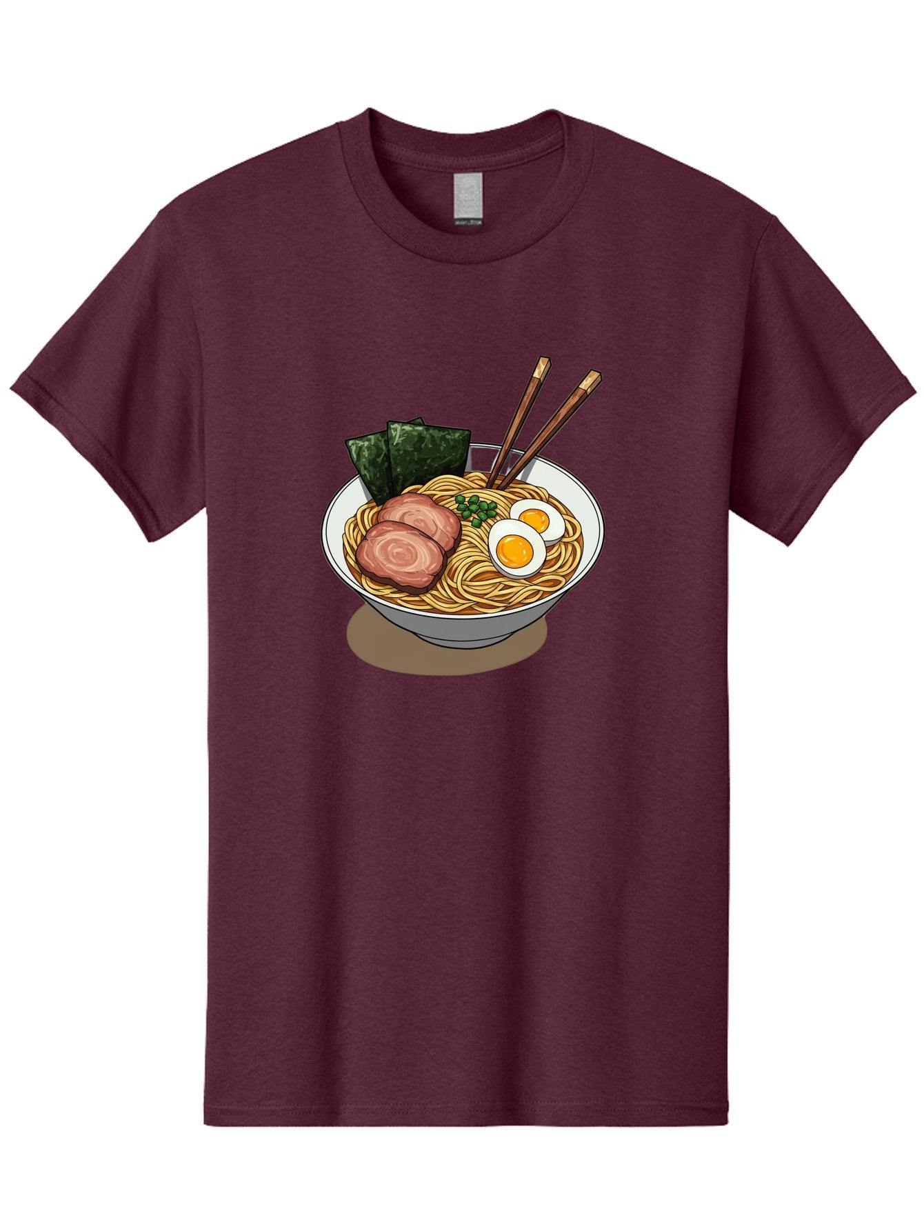 Ramen-3 Men'S Graphic Tee, 100% Cotton, Comfortable Casual Summer Wear, Machine Washable, Ramen Noodles, Sliced Pork, Boiled Egg, Seaweed, Chopsticks, Oriental Cuisine, Japanese Food, Savory Meal, Noodle Soup, Appetizing Dish Bae700