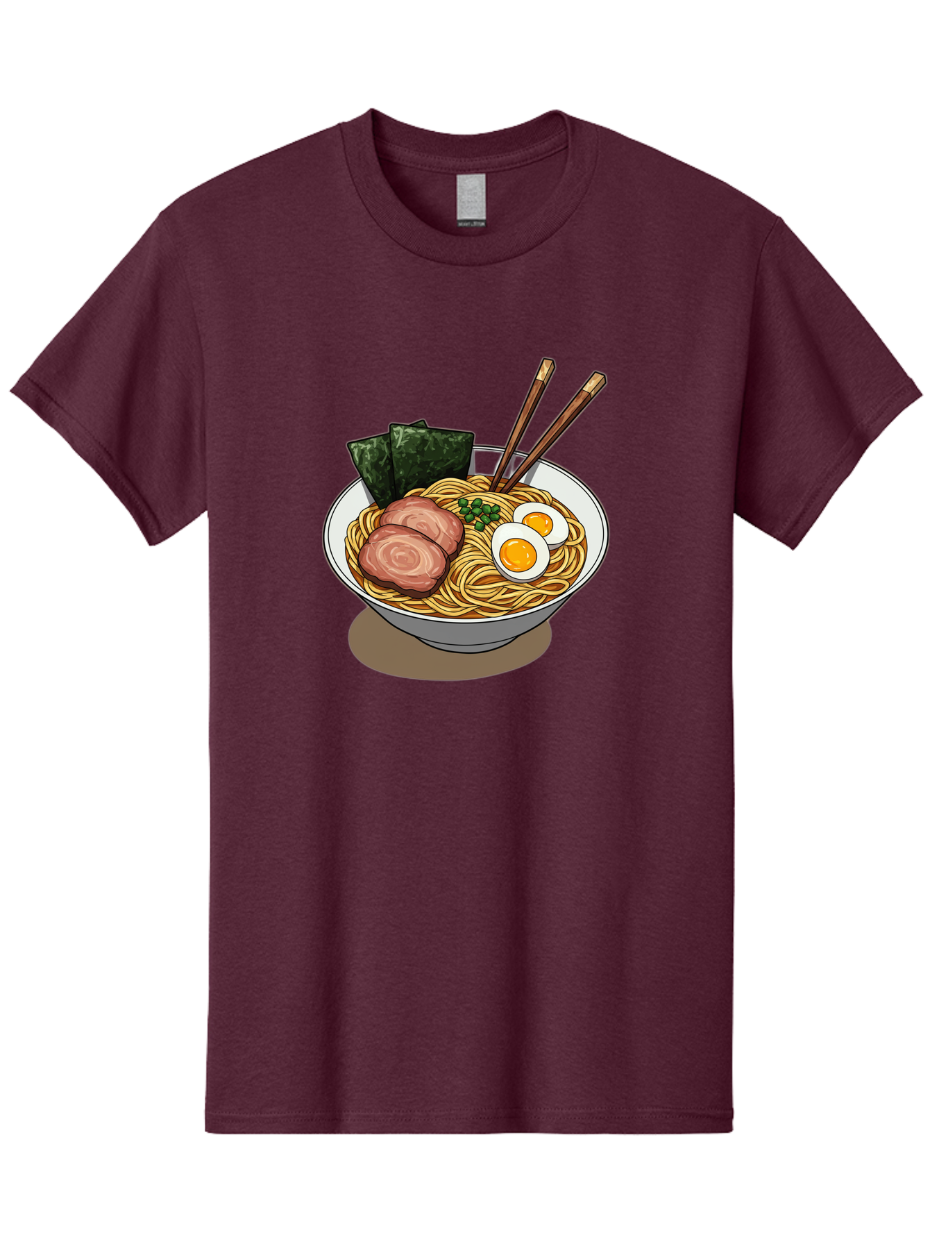 Ramen-3 Men'S Graphic Tee, 100% Cotton, Comfortable Casual Summer Wear, Machine Washable, Ramen Noodles, Sliced Pork, Boiled Egg, Seaweed, Chopsticks, Oriental Cuisine, Japanese Food, Savory Meal, Noodle Soup, Appetizing Dish Bae700 10