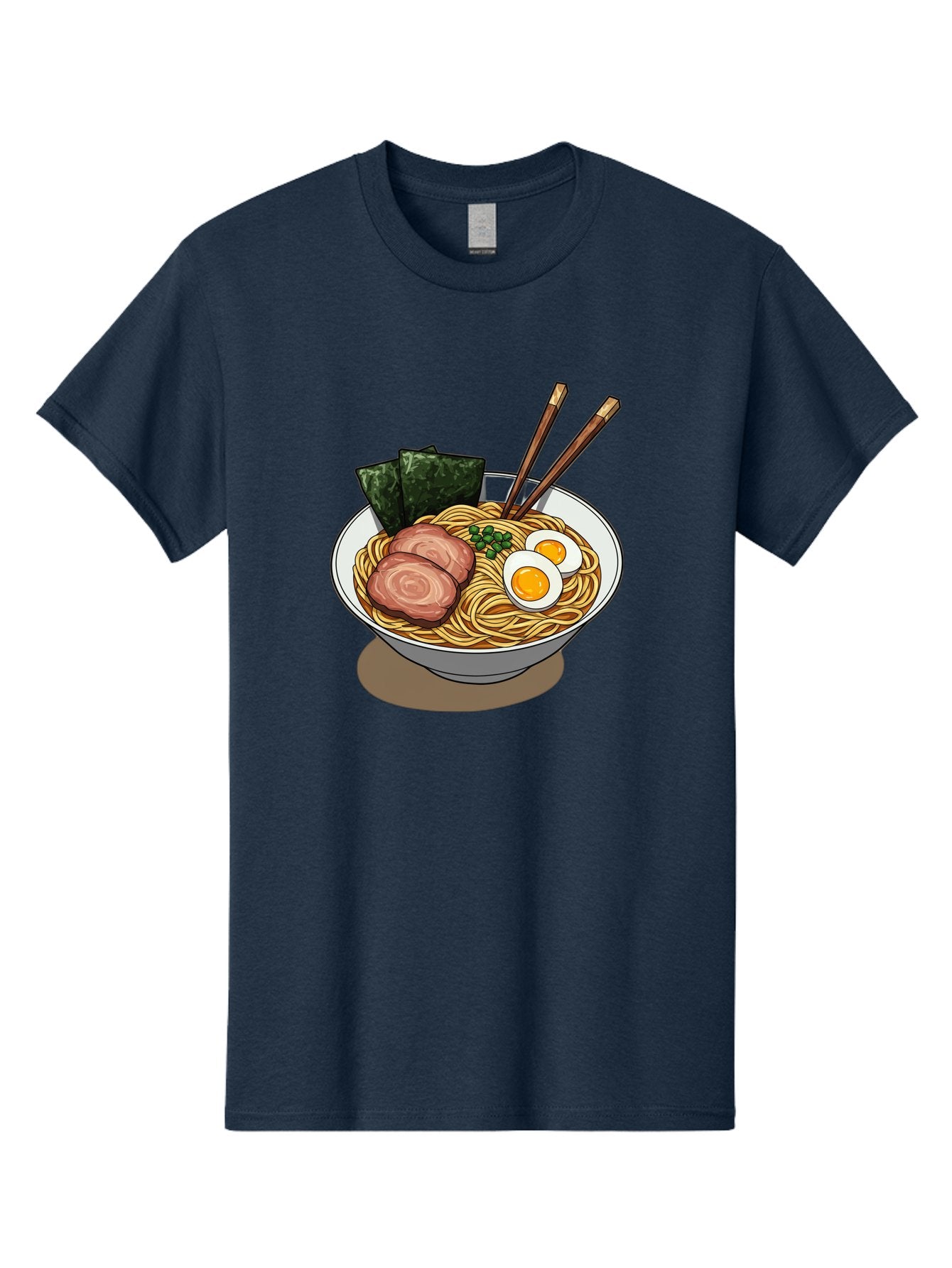 Ramen-3 Men'S Graphic Tee, 100% Cotton, Comfortable Casual Summer Wear, Machine Washable, Ramen Noodles, Sliced Pork, Boiled Egg, Seaweed, Chopsticks, Oriental Cuisine, Japanese Food, Savory Meal, Noodle Soup, Appetizing Dish Bae700 13
