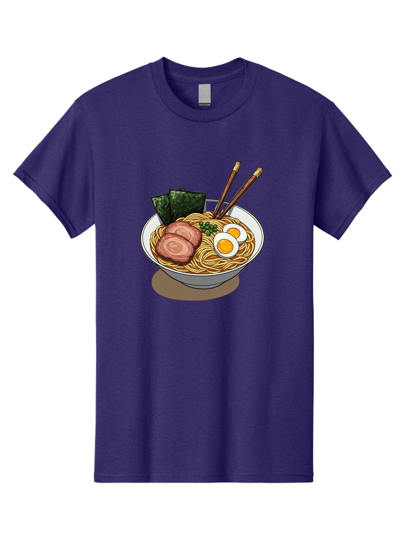 Ramen-3 Men'S Graphic Tee, 100% Cotton, Comfortable Casual Summer Wear, Machine Washable, Ramen Noodles, Sliced Pork, Boiled Egg, Seaweed, Chopsticks, Oriental Cuisine, Japanese Food, Savory Meal, Noodle Soup, Appetizing Dish Bae700 4