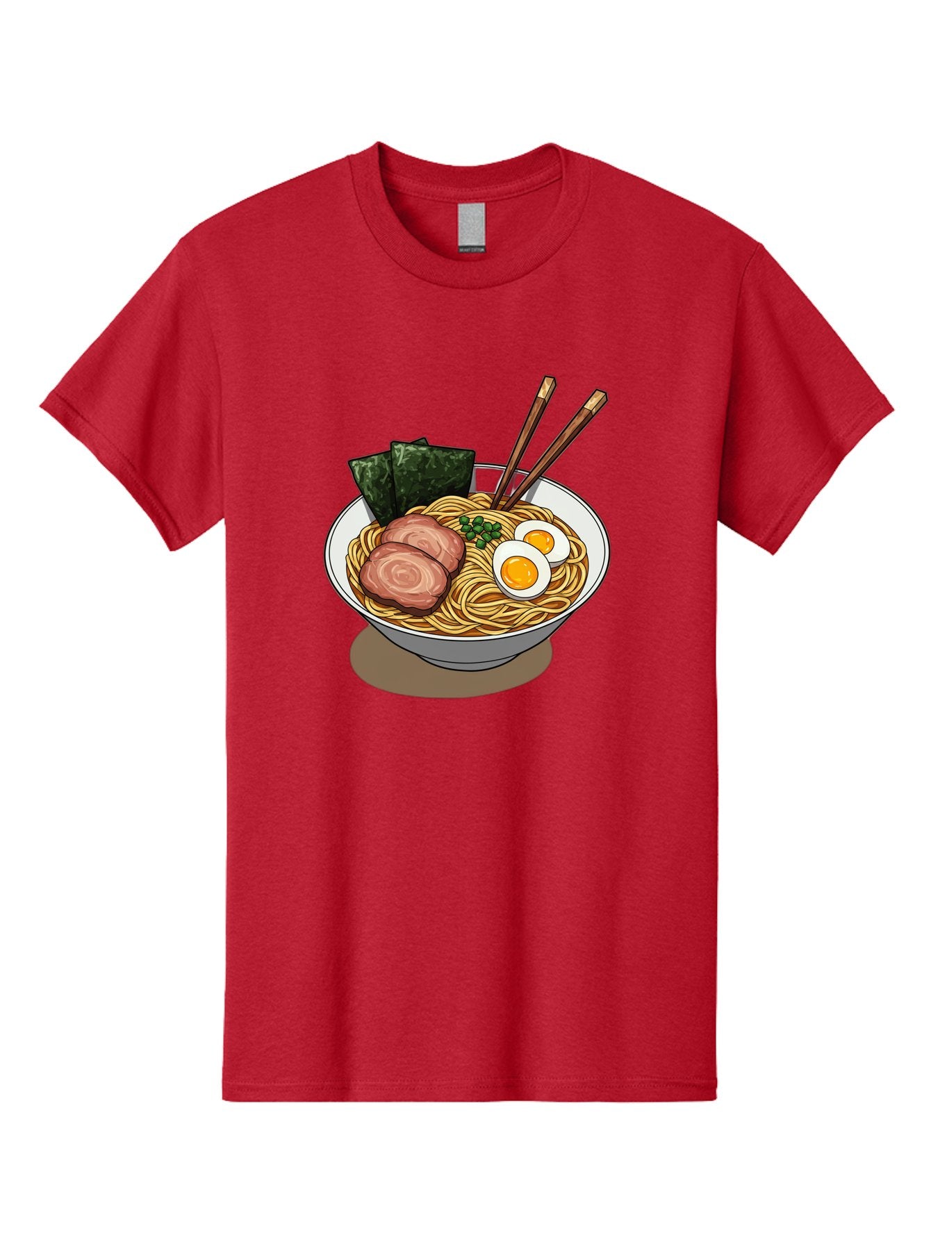 Ramen-3 Men'S Graphic Tee, 100% Cotton, Comfortable Casual Summer Wear, Machine Washable, Ramen Noodles, Sliced Pork, Boiled Egg, Seaweed, Chopsticks, Oriental Cuisine, Japanese Food, Savory Meal, Noodle Soup, Appetizing Dish Bae700 8
