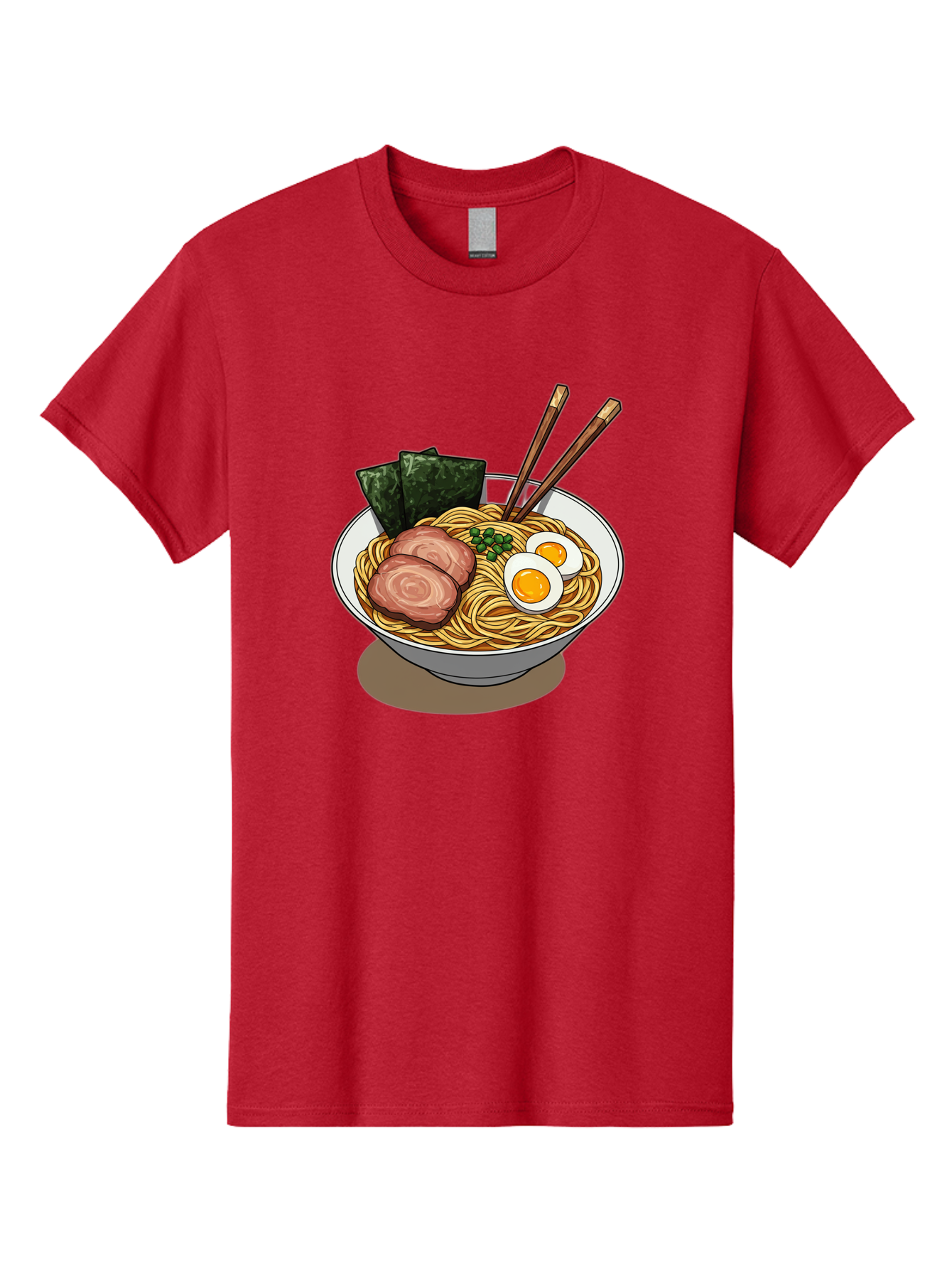 Ramen-3 Men'S Graphic Tee, 100% Cotton, Comfortable Casual Summer Wear, Machine Washable, Ramen Noodles, Sliced Pork, Boiled Egg, Seaweed, Chopsticks, Oriental Cuisine, Japanese Food, Savory Meal, Noodle Soup, Appetizing Dish Bae700 6