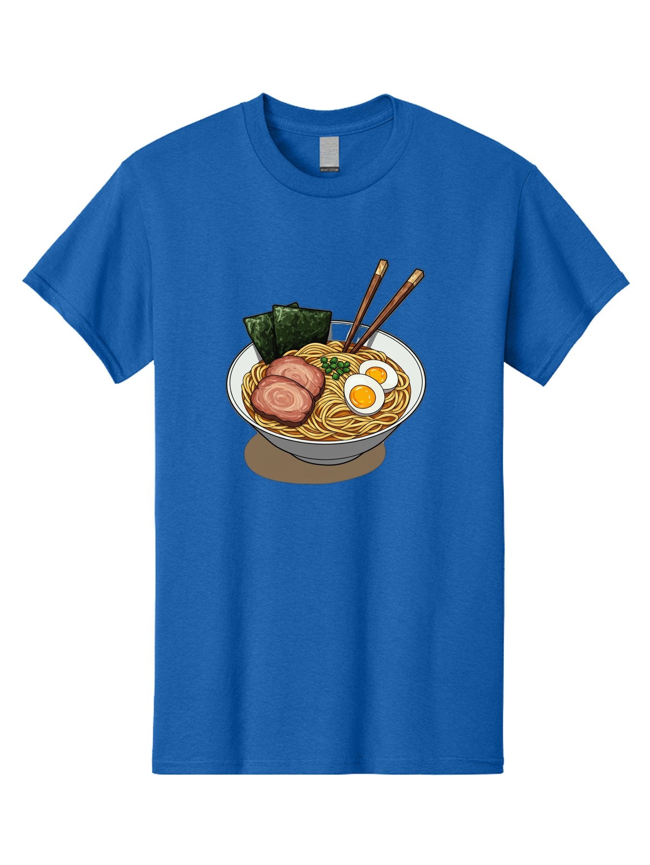 Ramen-3 Men'S Graphic Tee, 100% Cotton, Comfortable Casual Summer Wear, Machine Washable, Ramen Noodles, Sliced Pork, Boiled Egg, Seaweed, Chopsticks, Oriental Cuisine, Japanese Food, Savory Meal, Noodle Soup, Appetizing Dish Bae700 10