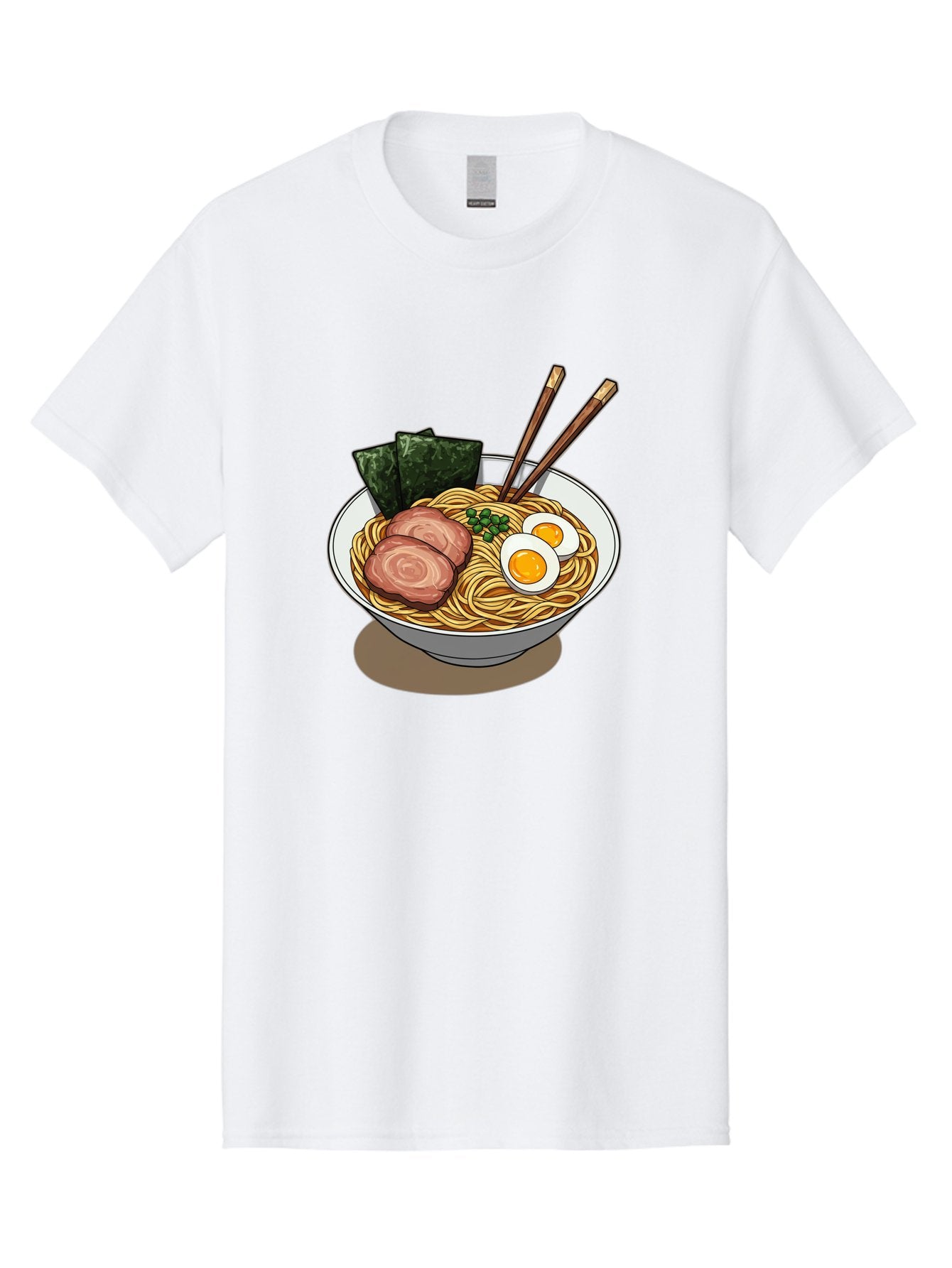 Ramen-3 Men'S Graphic Tee, 100% Cotton, Comfortable Casual Summer Wear, Machine Washable, Ramen Noodles, Sliced Pork, Boiled Egg, Seaweed, Chopsticks, Oriental Cuisine, Japanese Food, Savory Meal, Noodle Soup, Appetizing Dish Bae700 9