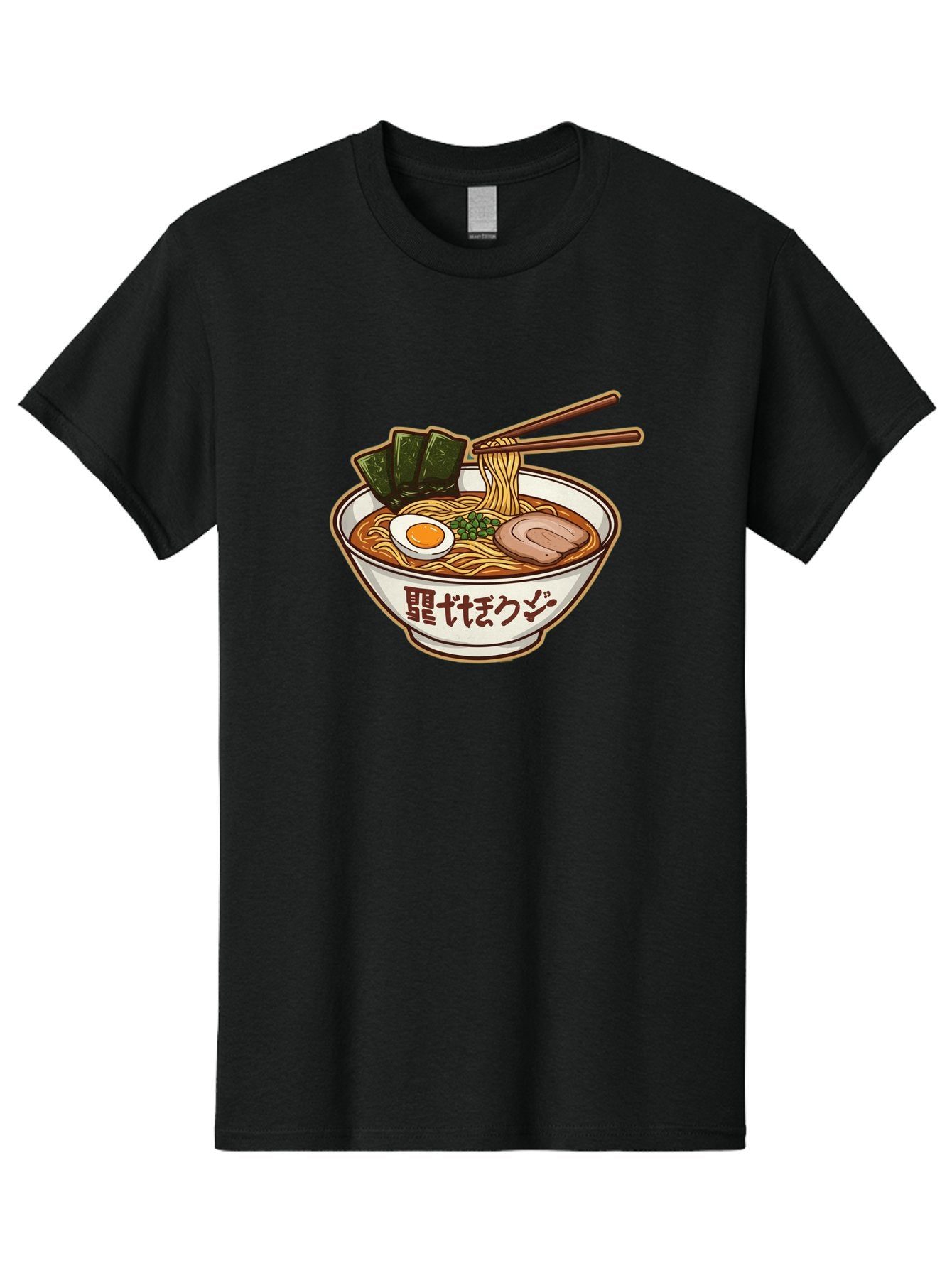 Ramen-5 Men'S Graphic Tee, 100% Cotton, Comfortable Casual Summer Wear, Machine Washable, Japanese Ramen, Savory Noodle Soup, Pork Slice, Soft-Boiled Egg, Green Onions, Seaweed, Chopsticks, Asian Cuisine, Comfort Food, Delicious Meal Bae702 5