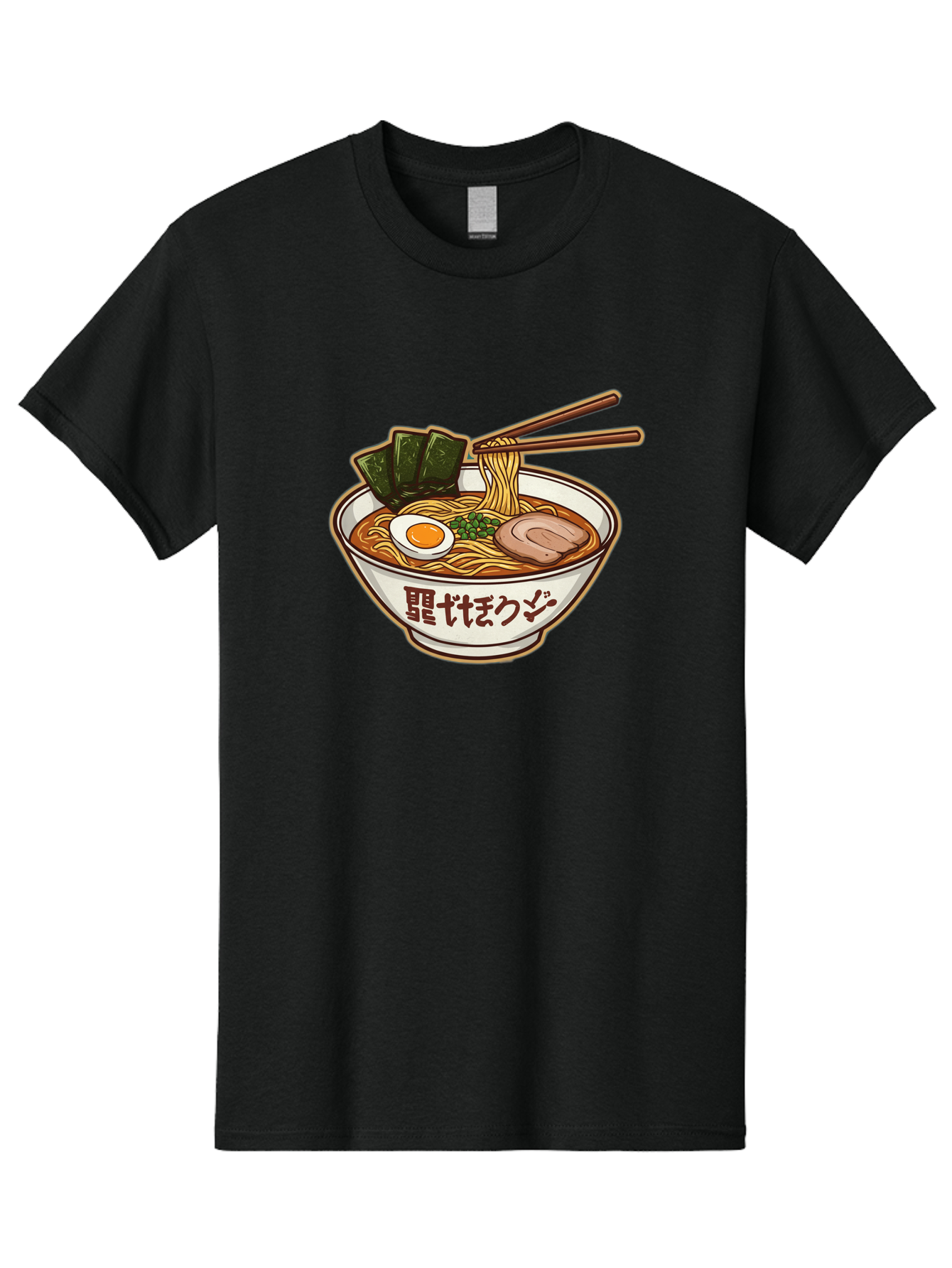 Ramen-5 Men'S Graphic Tee, 100% Cotton, Comfortable Casual Summer Wear, Machine Washable, Japanese Ramen, Savory Noodle Soup, Pork Slice, Soft-Boiled Egg, Green Onions, Seaweed, Chopsticks, Asian Cuisine, Comfort Food, Delicious Meal Bae702 8