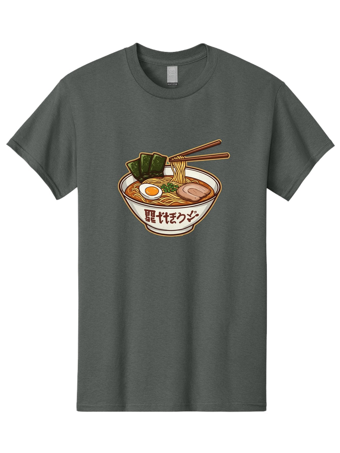 Ramen-5 Men'S Graphic Tee, 100% Cotton, Comfortable Casual Summer Wear, Machine Washable, Japanese Ramen, Savory Noodle Soup, Pork Slice, Soft-Boiled Egg, Green Onions, Seaweed, Chopsticks, Asian Cuisine, Comfort Food, Delicious Meal Bae702 14