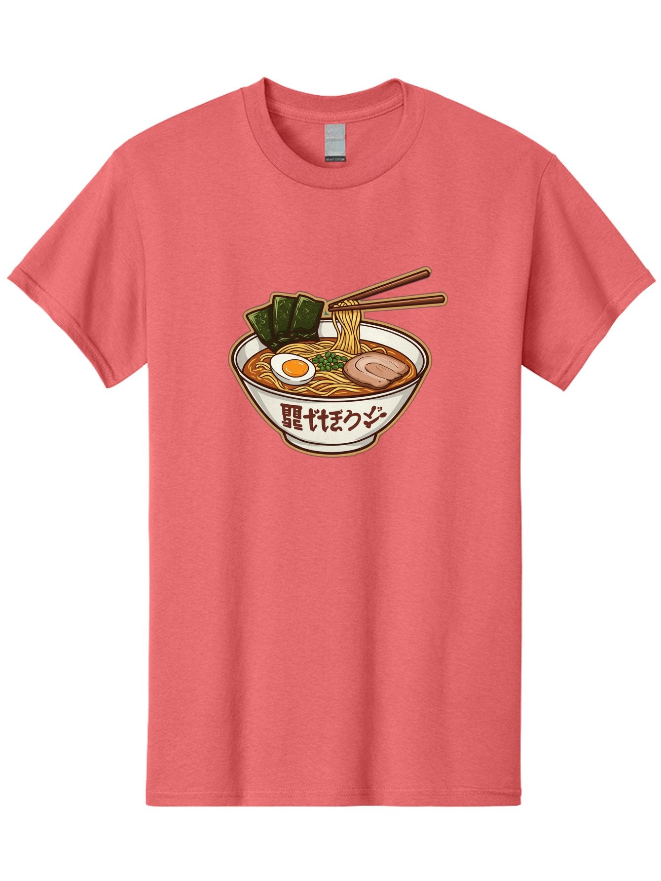 Ramen-5 Men'S Graphic Tee, 100% Cotton, Comfortable Casual Summer Wear, Machine Washable, Japanese Ramen, Savory Noodle Soup, Pork Slice, Soft-Boiled Egg, Green Onions, Seaweed, Chopsticks, Asian Cuisine, Comfort Food, Delicious Meal Bae702 12