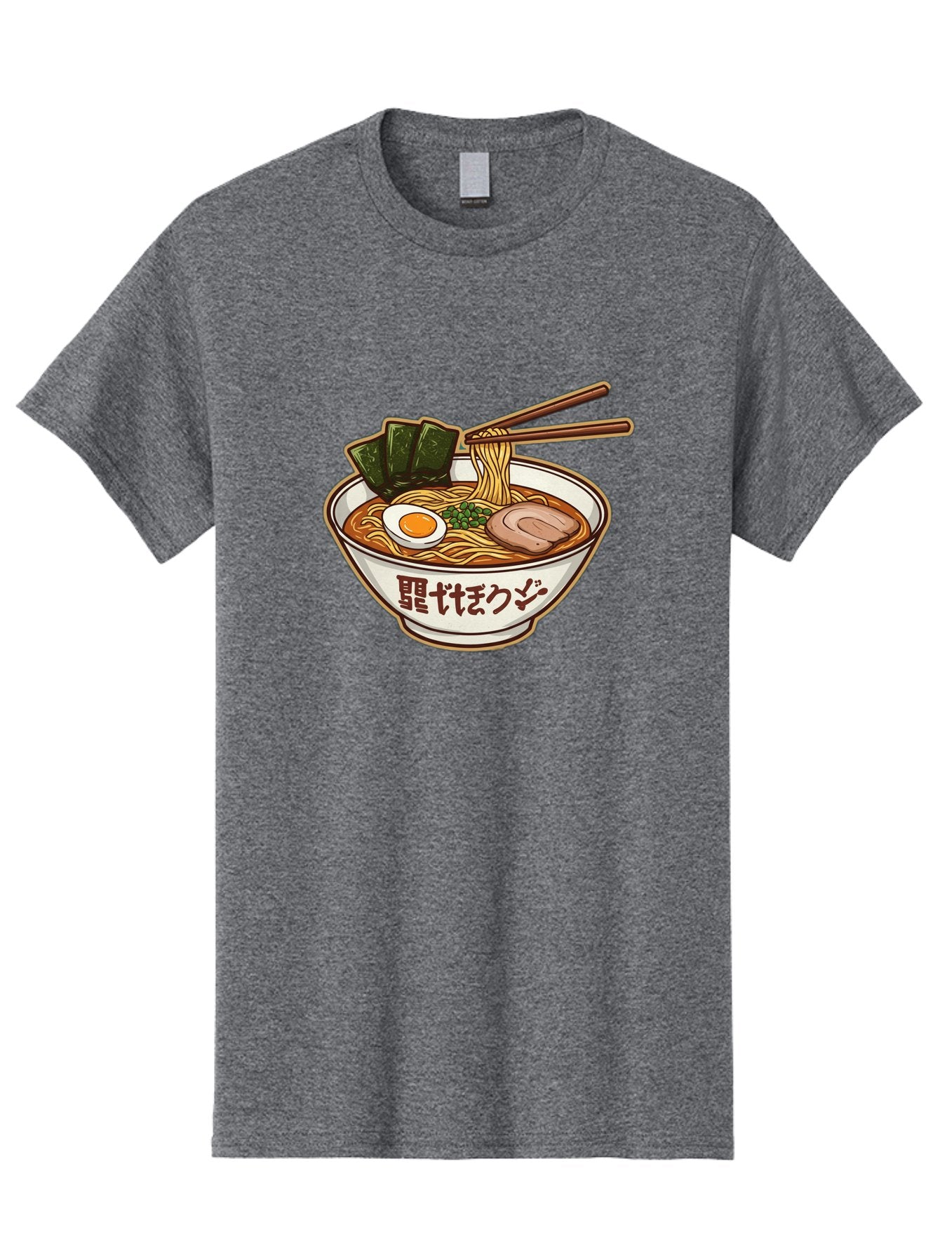 Ramen-5 Men'S Graphic Tee, 100% Cotton, Comfortable Casual Summer Wear, Machine Washable, Japanese Ramen, Savory Noodle Soup, Pork Slice, Soft-Boiled Egg, Green Onions, Seaweed, Chopsticks, Asian Cuisine, Comfort Food, Delicious Meal Bae702 8