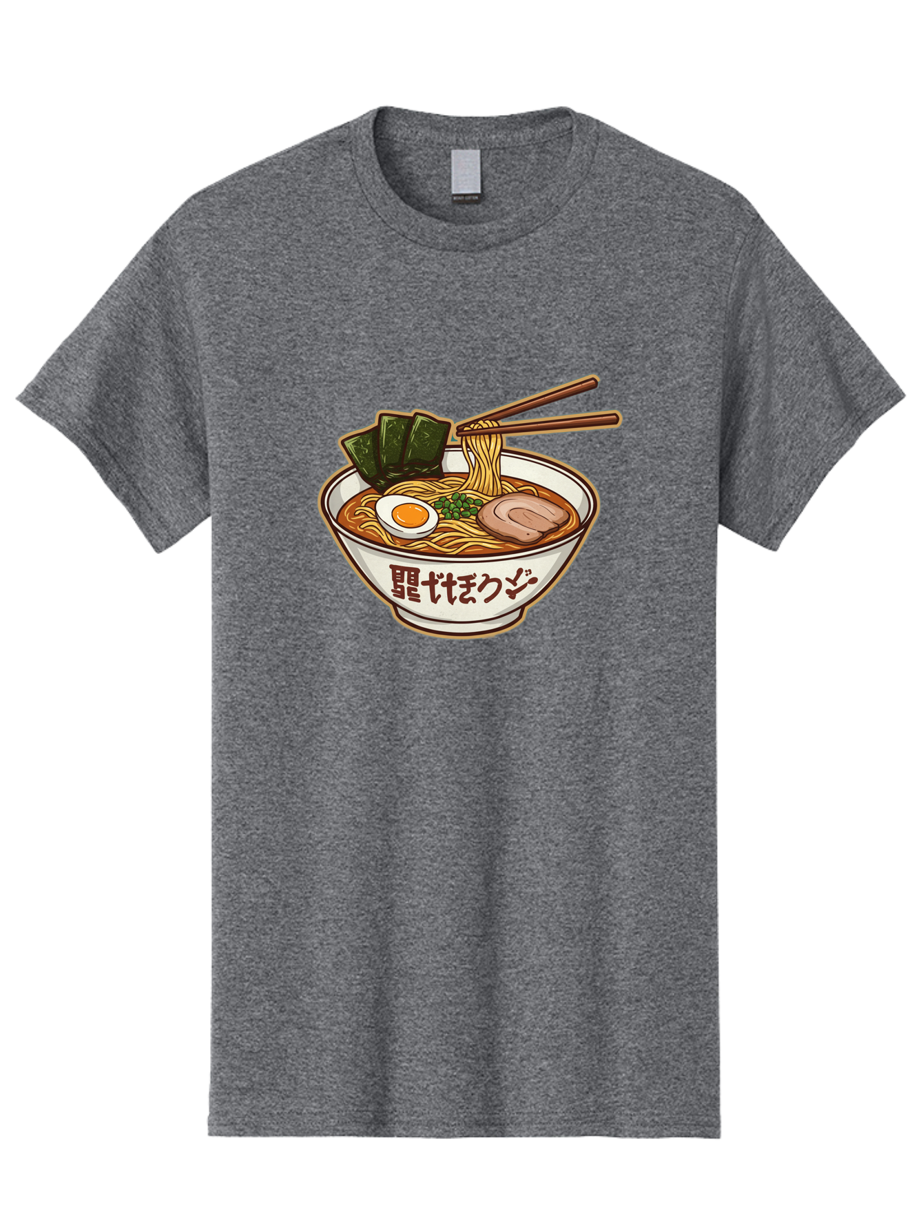 Ramen-5 Men'S Graphic Tee, 100% Cotton, Comfortable Casual Summer Wear, Machine Washable, Japanese Ramen, Savory Noodle Soup, Pork Slice, Soft-Boiled Egg, Green Onions, Seaweed, Chopsticks, Asian Cuisine, Comfort Food, Delicious Meal Bae702 6