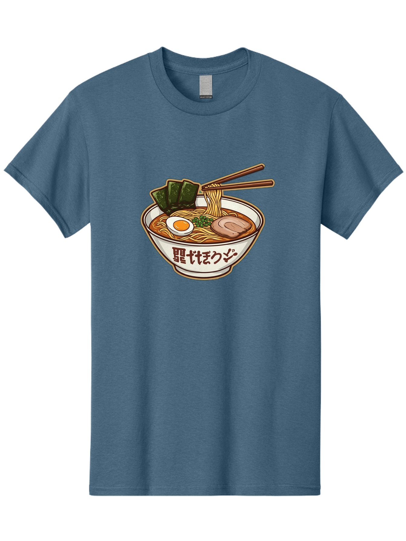 Ramen-5 Men'S Graphic Tee, 100% Cotton, Comfortable Casual Summer Wear, Machine Washable, Japanese Ramen, Savory Noodle Soup, Pork Slice, Soft-Boiled Egg, Green Onions, Seaweed, Chopsticks, Asian Cuisine, Comfort Food, Delicious Meal Bae702