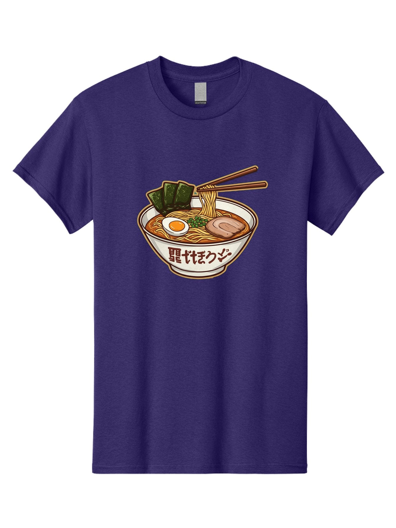 Ramen-5 Men'S Graphic Tee, 100% Cotton, Comfortable Casual Summer Wear, Machine Washable, Japanese Ramen, Savory Noodle Soup, Pork Slice, Soft-Boiled Egg, Green Onions, Seaweed, Chopsticks, Asian Cuisine, Comfort Food, Delicious Meal Bae702 6