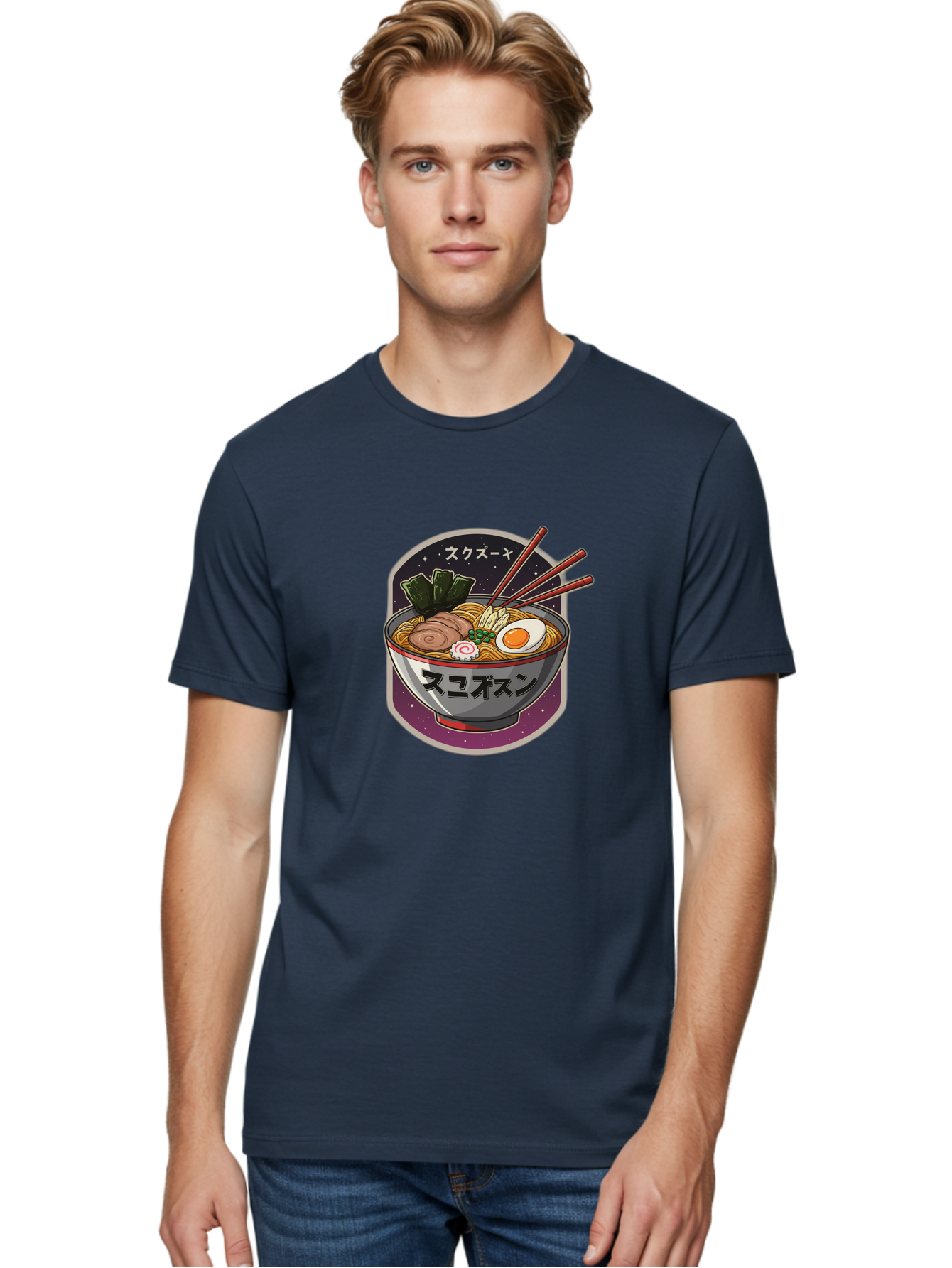 Ramen-6 Men'S Graphic Tee, 100% Cotton, Comfortable Casual Summer Wear, Machine Washable, Steaming Bowl Of Ramen, Noodles, Sliced Pork, Boiled Egg, Green Onions, Seaweed, Chopsticks, Japanese Cuisine, Asian Food, Comfort Meal, Savory Flavors, Bae703 23