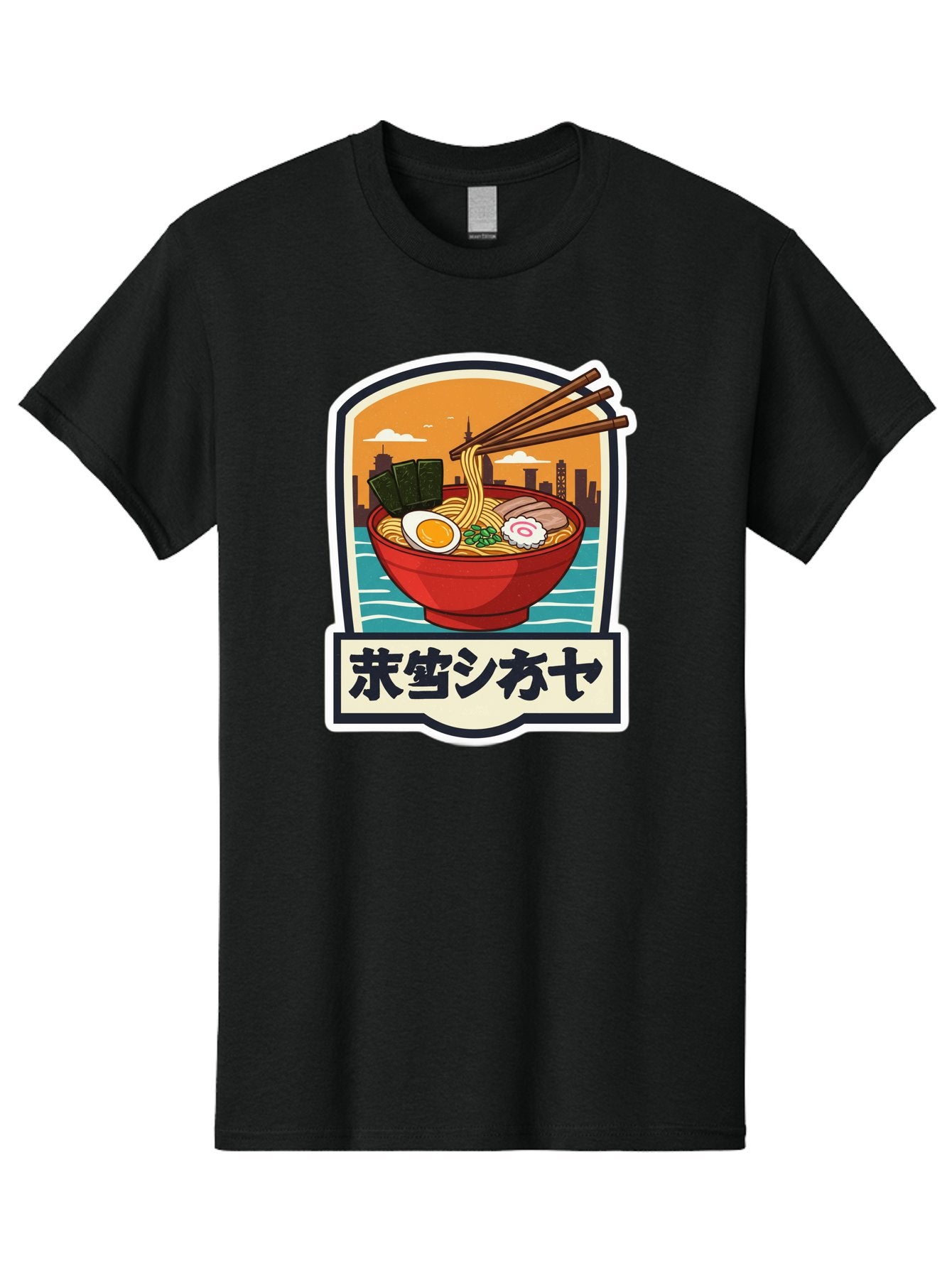 Ramen-7 Men'S Graphic Tee, 100% Cotton, Comfortable Casual Summer Wear, Machine Washable, Steaming Bowl Of Ramen, Japanese Noodles, Savory Broth, Egg, Pork Slices, Seaweed, Chopsticks, Cityscape, ?????? Bae704 12