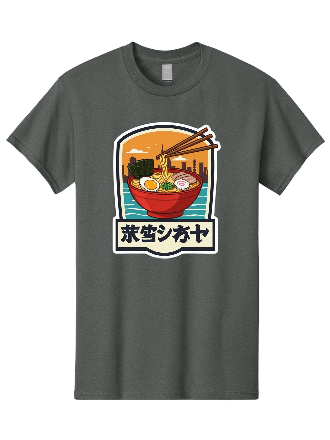 Ramen-7 Men'S Graphic Tee, 100% Cotton, Comfortable Casual Summer Wear, Machine Washable, Steaming Bowl Of Ramen, Japanese Noodles, Savory Broth, Egg, Pork Slices, Seaweed, Chopsticks, Cityscape, ?????? Bae704 13