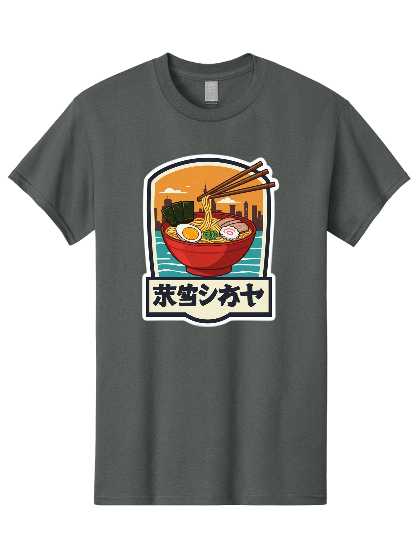 Ramen-7 Men'S Graphic Tee, 100% Cotton, Comfortable Casual Summer Wear, Machine Washable, Steaming Bowl Of Ramen, Japanese Noodles, Savory Broth, Egg, Pork Slices, Seaweed, Chopsticks, Cityscape, ?????? Bae704 15