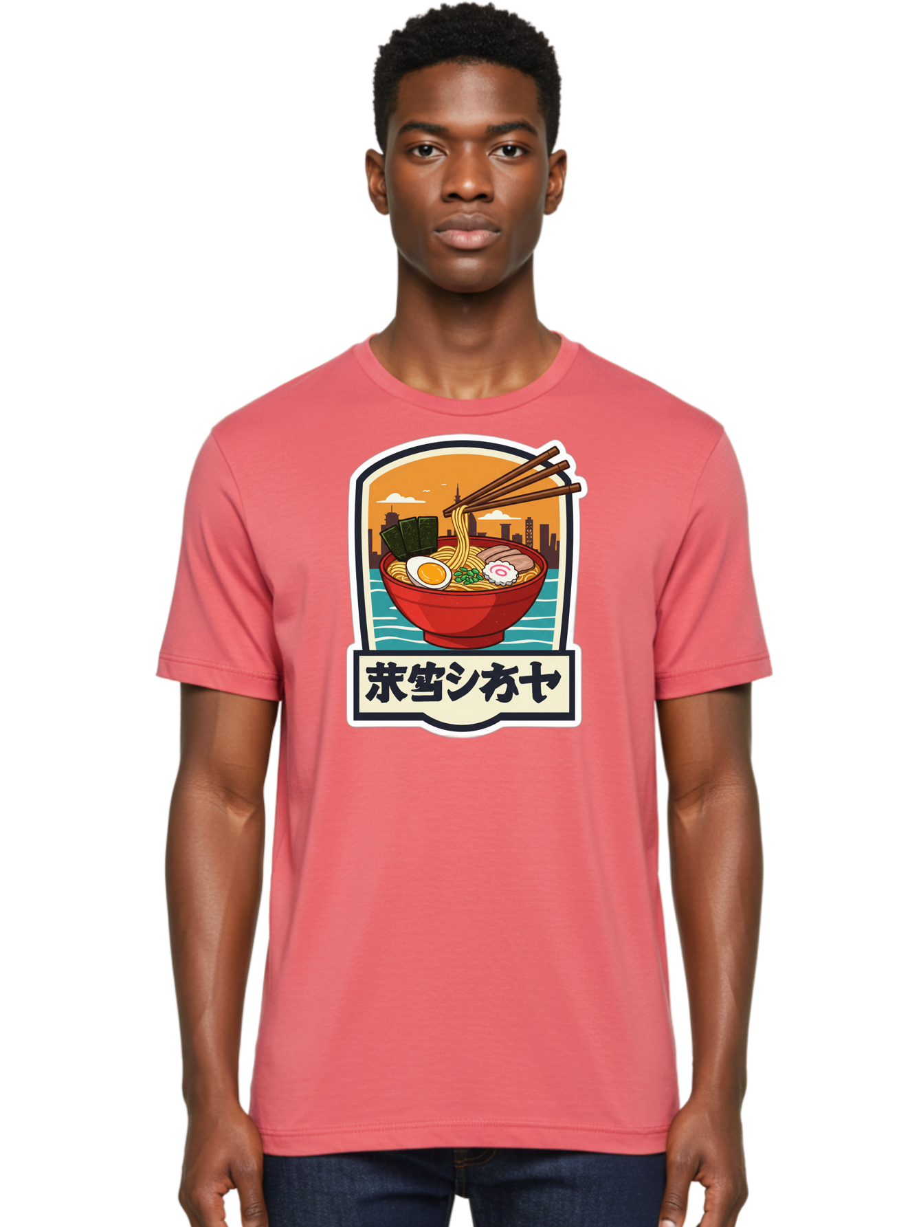 Ramen-7 Men'S Graphic Tee, 100% Cotton, Comfortable Casual Summer Wear, Machine Washable, Steaming Bowl Of Ramen, Japanese Noodles, Savory Broth, Egg, Pork Slices, Seaweed, Chopsticks, Cityscape, ?????? Bae704 29
