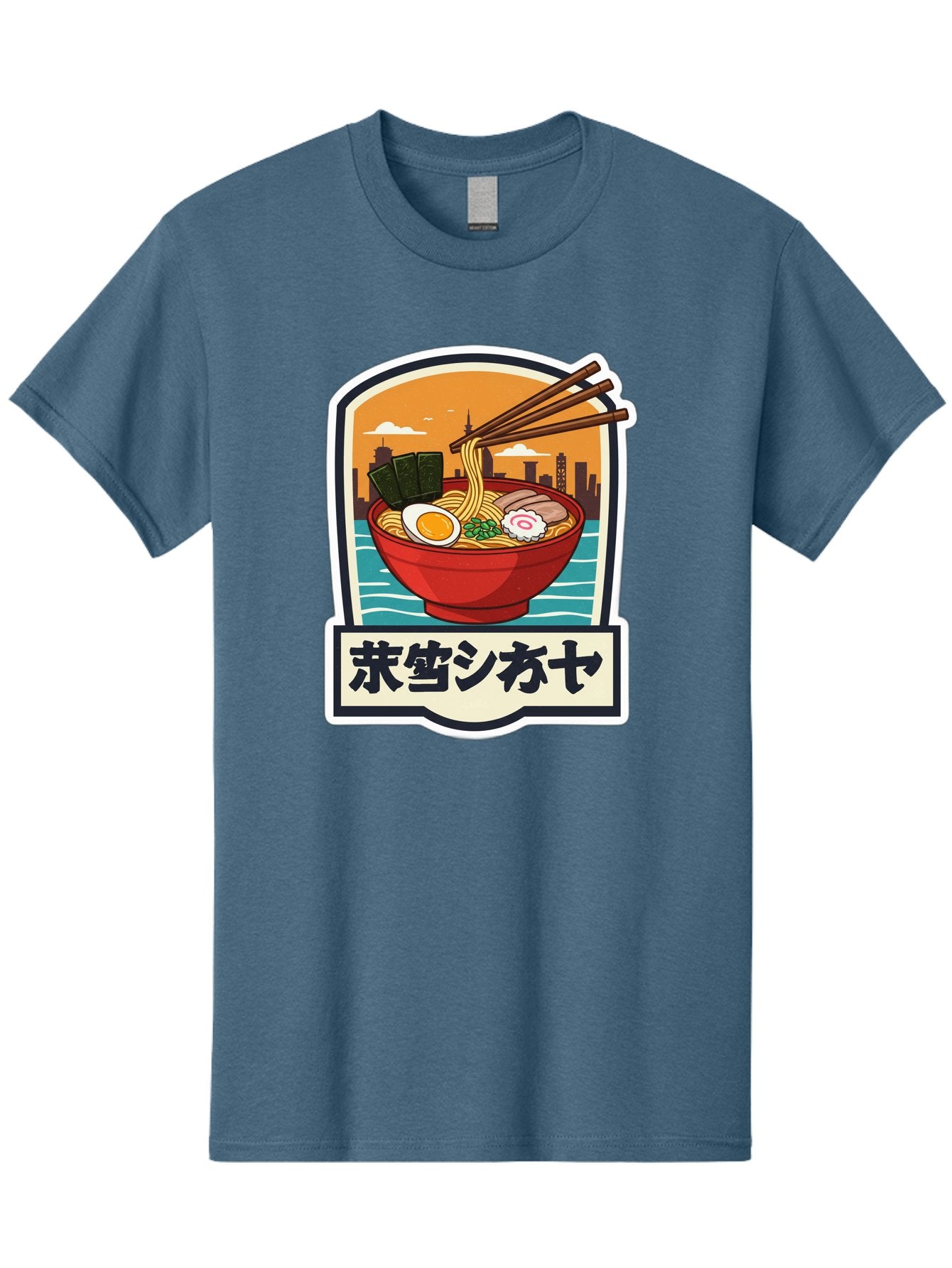 Ramen-7 Men'S Graphic Tee, 100% Cotton, Comfortable Casual Summer Wear, Machine Washable, Steaming Bowl Of Ramen, Japanese Noodles, Savory Broth, Egg, Pork Slices, Seaweed, Chopsticks, Cityscape, ?????? Bae704 7
