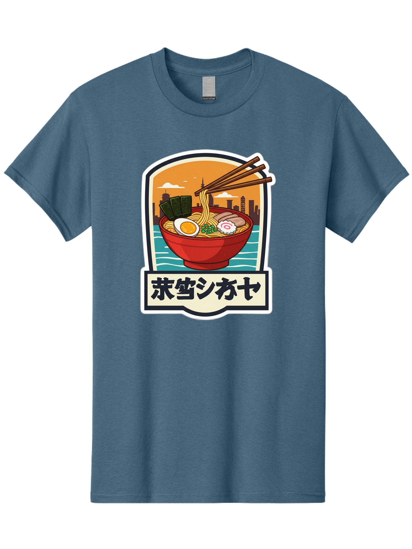 Ramen-7 Men'S Graphic Tee, 100% Cotton, Comfortable Casual Summer Wear, Machine Washable, Steaming Bowl Of Ramen, Japanese Noodles, Savory Broth, Egg, Pork Slices, Seaweed, Chopsticks, Cityscape, ?????? Bae704 13