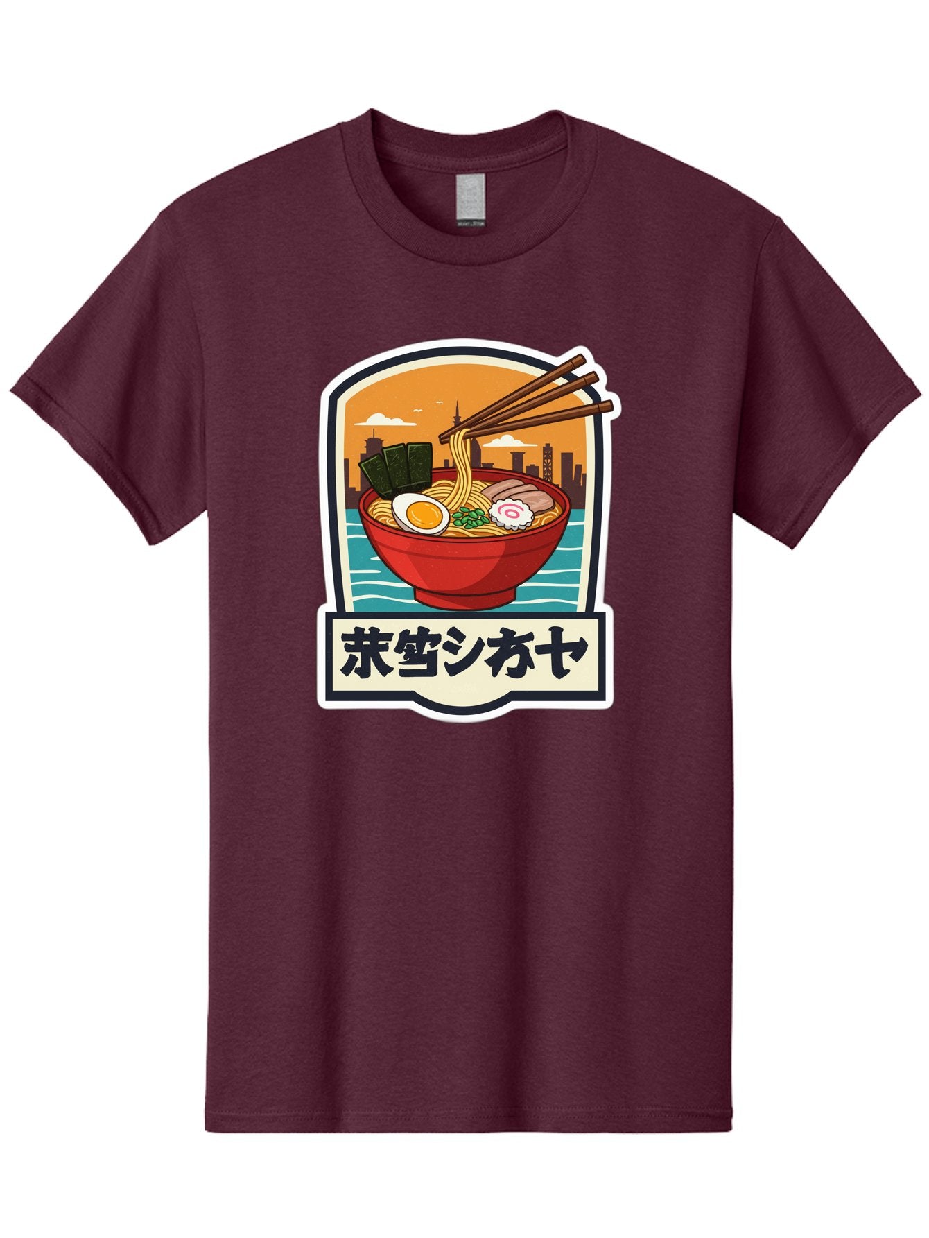 Ramen-7 Men'S Graphic Tee, 100% Cotton, Comfortable Casual Summer Wear, Machine Washable, Steaming Bowl Of Ramen, Japanese Noodles, Savory Broth, Egg, Pork Slices, Seaweed, Chopsticks, Cityscape, ?????? Bae704 11