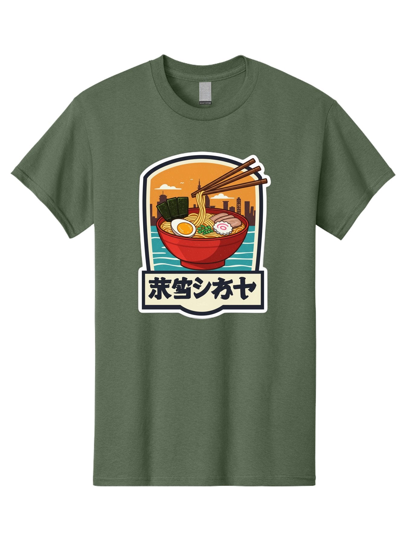 Ramen-7 Men'S Graphic Tee, 100% Cotton, Comfortable Casual Summer Wear, Machine Washable, Steaming Bowl Of Ramen, Japanese Noodles, Savory Broth, Egg, Pork Slices, Seaweed, Chopsticks, Cityscape, ?????? Bae704 14