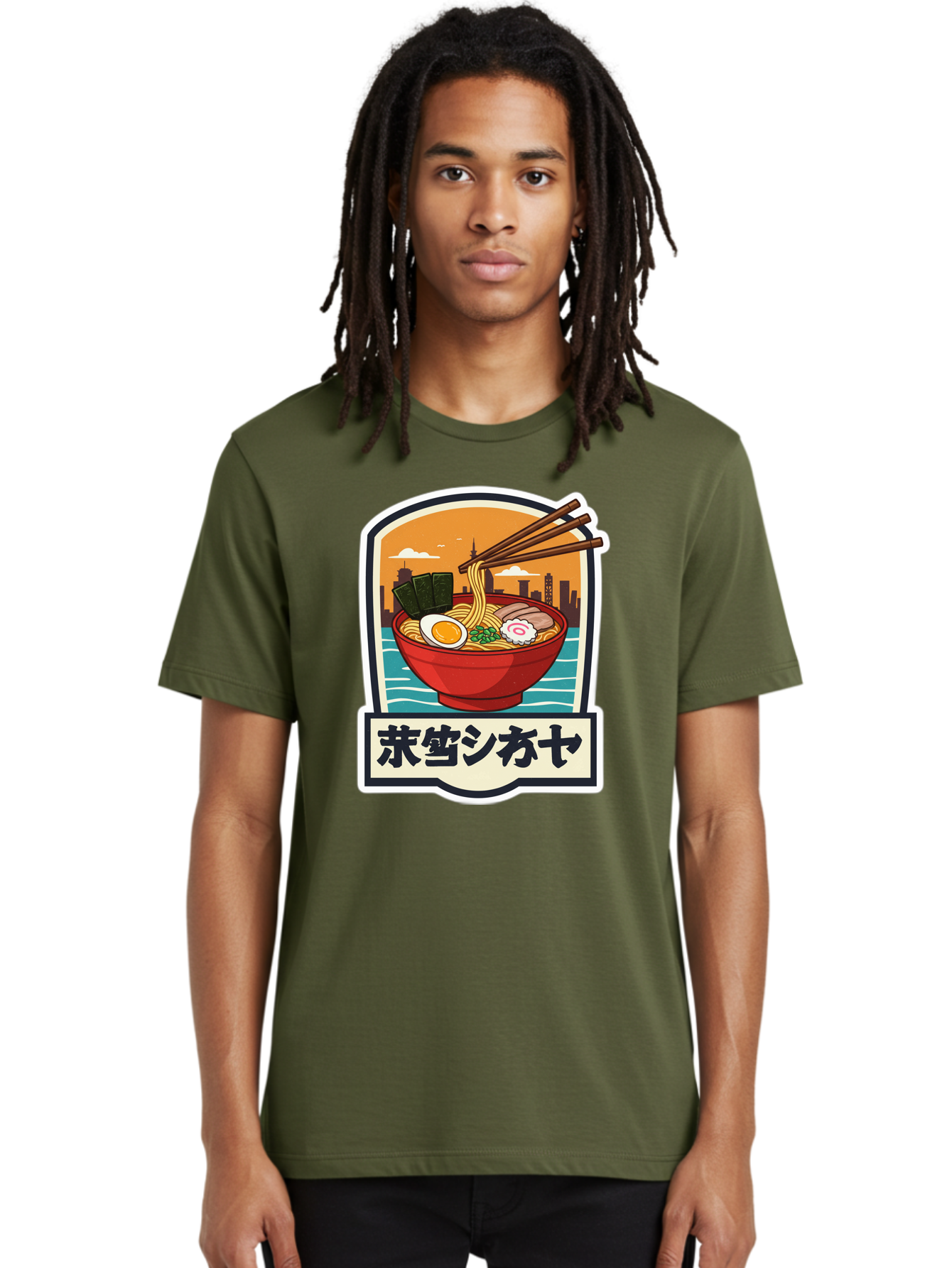 Ramen-7 Men'S Graphic Tee, 100% Cotton, Comfortable Casual Summer Wear, Machine Washable, Steaming Bowl Of Ramen, Japanese Noodles, Savory Broth, Egg, Pork Slices, Seaweed, Chopsticks, Cityscape, ?????? Bae704 17