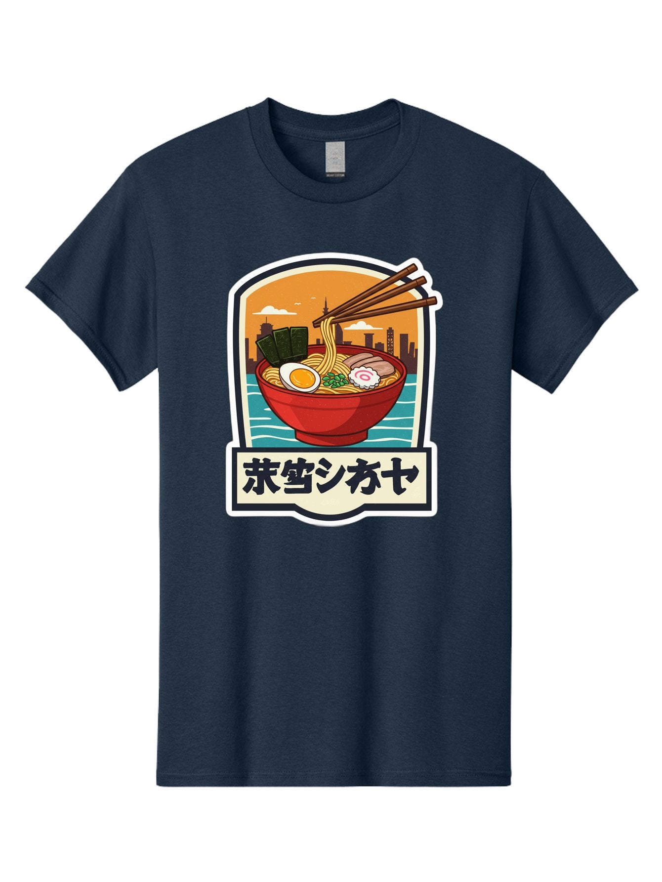 Ramen-7 Men'S Graphic Tee, 100% Cotton, Comfortable Casual Summer Wear, Machine Washable, Steaming Bowl Of Ramen, Japanese Noodles, Savory Broth, Egg, Pork Slices, Seaweed, Chopsticks, Cityscape, ?????? Bae704 9