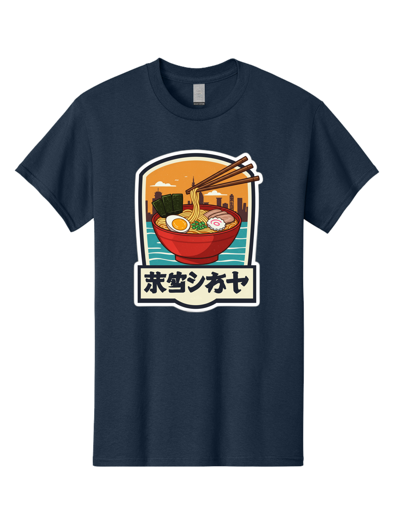 Ramen-7 Men'S Graphic Tee, 100% Cotton, Comfortable Casual Summer Wear, Machine Washable, Steaming Bowl Of Ramen, Japanese Noodles, Savory Broth, Egg, Pork Slices, Seaweed, Chopsticks, Cityscape, ?????? Bae704 5