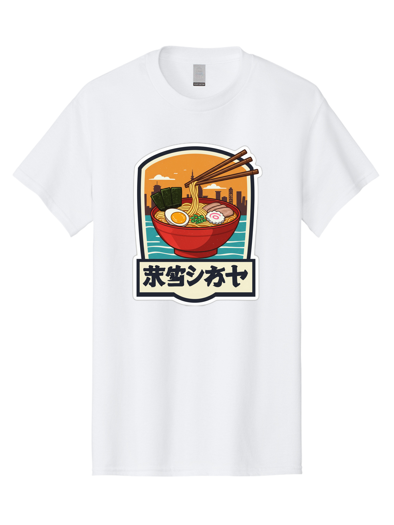 Ramen-7 Men'S Graphic Tee, 100% Cotton, Comfortable Casual Summer Wear, Machine Washable, Steaming Bowl Of Ramen, Japanese Noodles, Savory Broth, Egg, Pork Slices, Seaweed, Chopsticks, Cityscape, ?????? Bae704 12