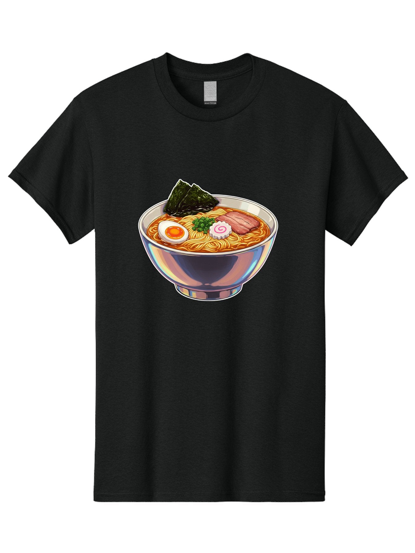 Ramen-8 Men'S Graphic Tee, 100% Cotton, Comfortable Casual Summer Wear, Machine Washable, Bowl Of Ramen, Japanese Cuisine, Egg, Seaweed, Pork, Noodles, Savory Broth, Appetizing Meal, Food Illustration, Delicious Dish Bae705 3