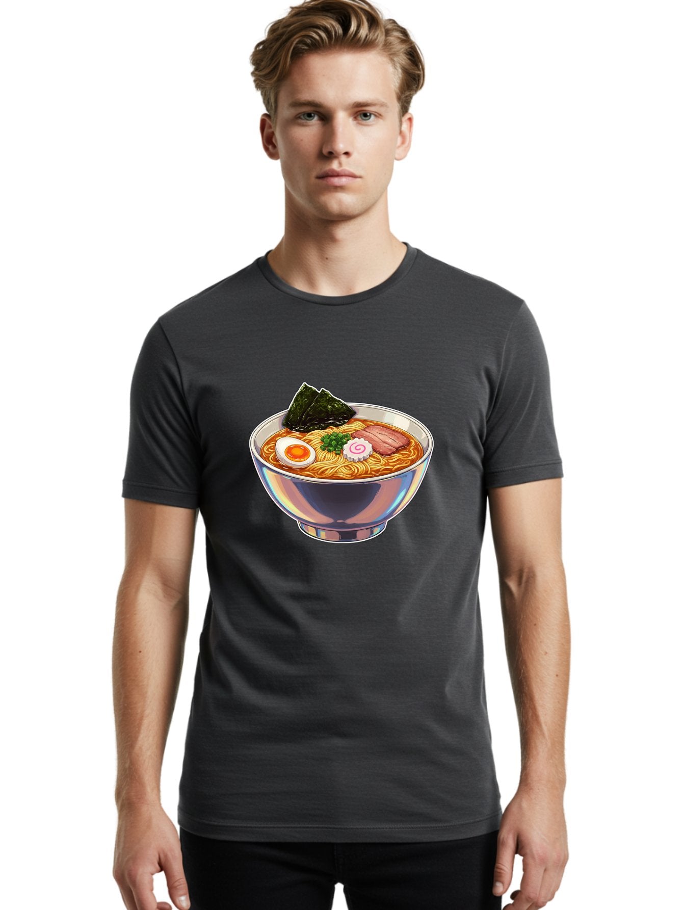 Ramen-8 Men'S Graphic Tee, 100% Cotton, Comfortable Casual Summer Wear, Machine Washable, Bowl Of Ramen, Japanese Cuisine, Egg, Seaweed, Pork, Noodles, Savory Broth, Appetizing Meal, Food Illustration, Delicious Dish Bae705 20