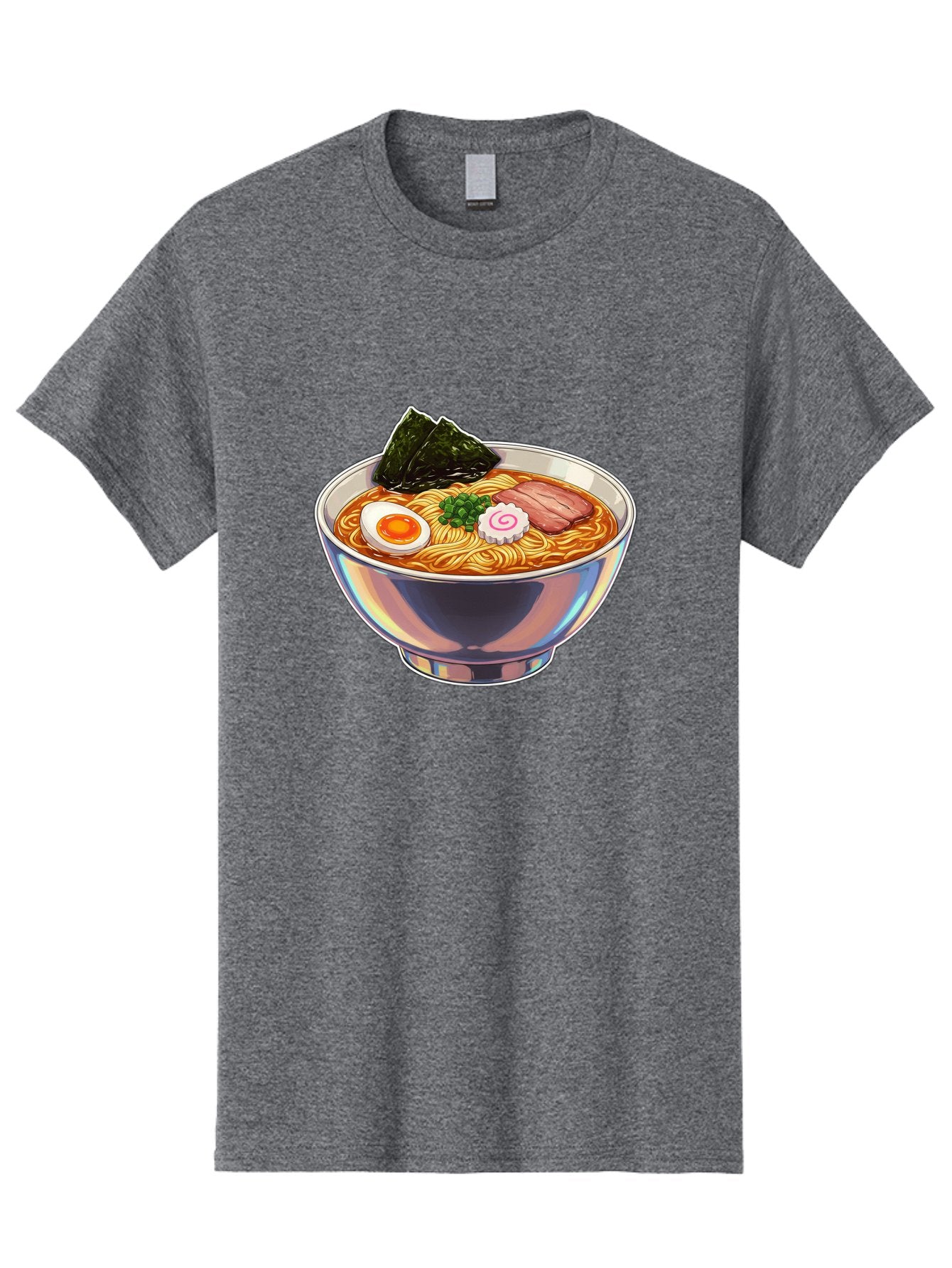 Ramen-8 Men'S Graphic Tee, 100% Cotton, Comfortable Casual Summer Wear, Machine Washable, Bowl Of Ramen, Japanese Cuisine, Egg, Seaweed, Pork, Noodles, Savory Broth, Appetizing Meal, Food Illustration, Delicious Dish Bae705