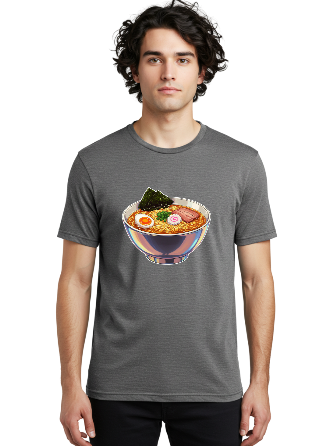 Ramen-8 Men'S Graphic Tee, 100% Cotton, Comfortable Casual Summer Wear, Machine Washable, Bowl Of Ramen, Japanese Cuisine, Egg, Seaweed, Pork, Noodles, Savory Broth, Appetizing Meal, Food Illustration, Delicious Dish Bae705 26