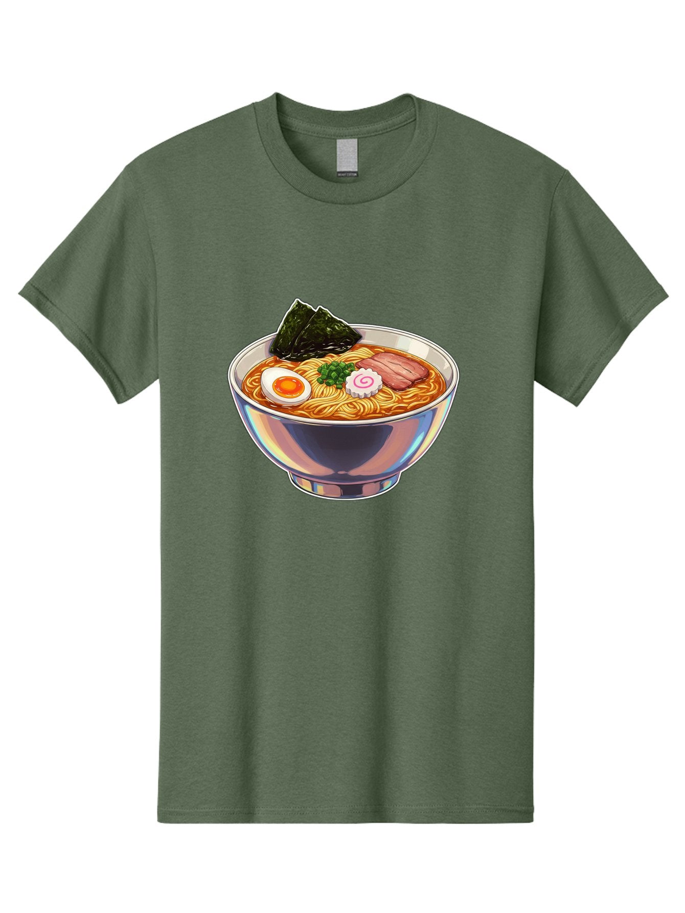 Ramen-8 Men'S Graphic Tee, 100% Cotton, Comfortable Casual Summer Wear, Machine Washable, Bowl Of Ramen, Japanese Cuisine, Egg, Seaweed, Pork, Noodles, Savory Broth, Appetizing Meal, Food Illustration, Delicious Dish Bae705 5