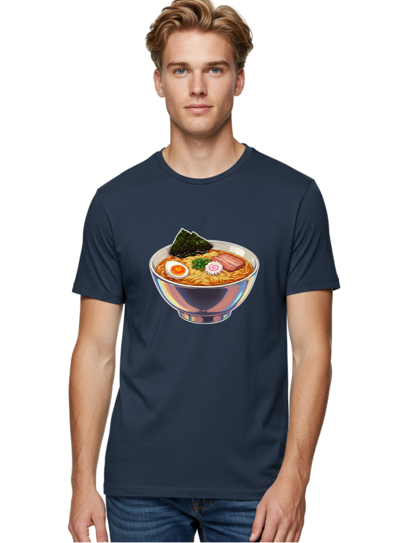 Ramen-8 Men'S Graphic Tee, 100% Cotton, Comfortable Casual Summer Wear, Machine Washable, Bowl Of Ramen, Japanese Cuisine, Egg, Seaweed, Pork, Noodles, Savory Broth, Appetizing Meal, Food Illustration, Delicious Dish Bae705 29