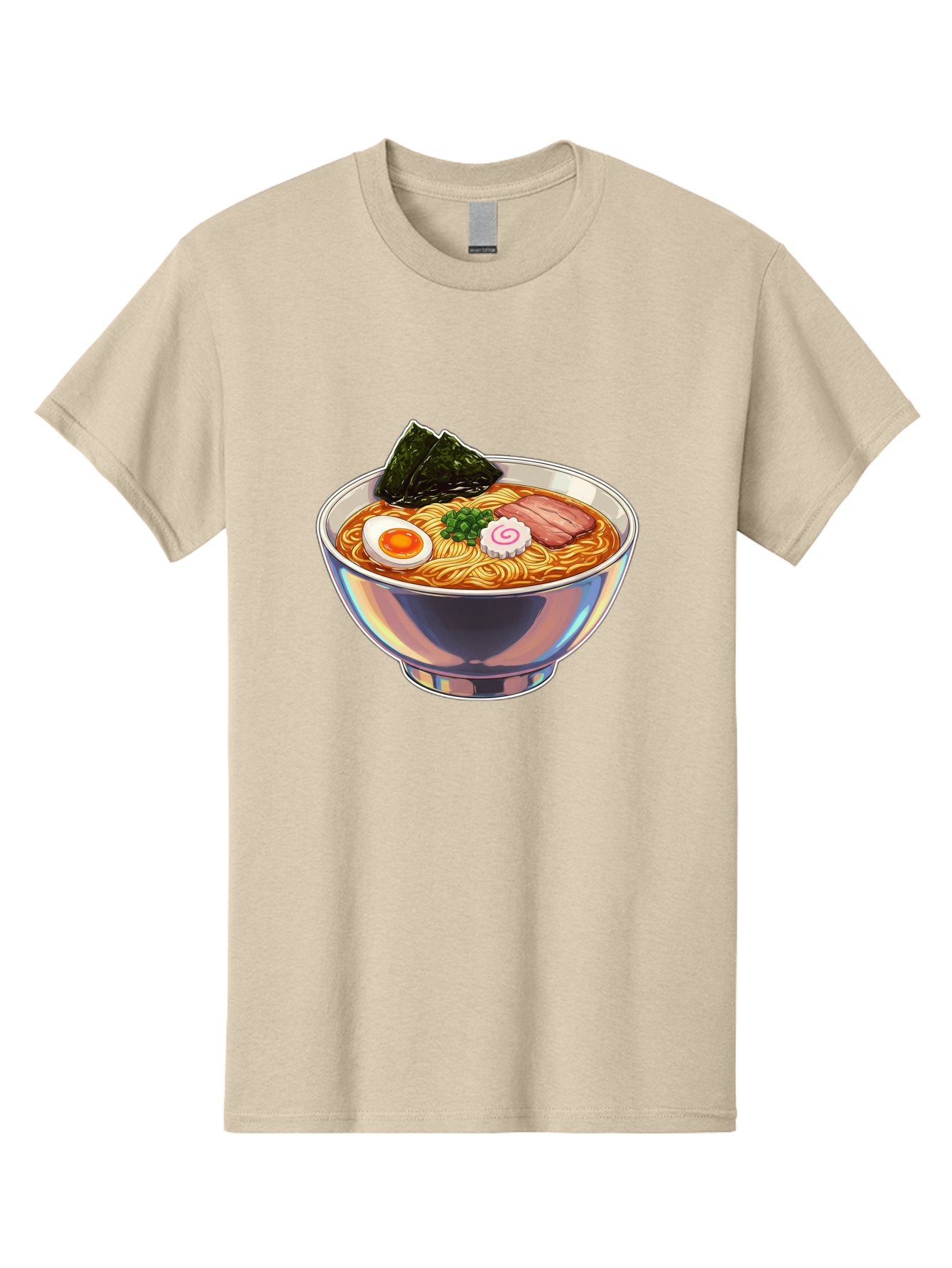Ramen-8 Men'S Graphic Tee, 100% Cotton, Comfortable Casual Summer Wear, Machine Washable, Bowl Of Ramen, Japanese Cuisine, Egg, Seaweed, Pork, Noodles, Savory Broth, Appetizing Meal, Food Illustration, Delicious Dish Bae705