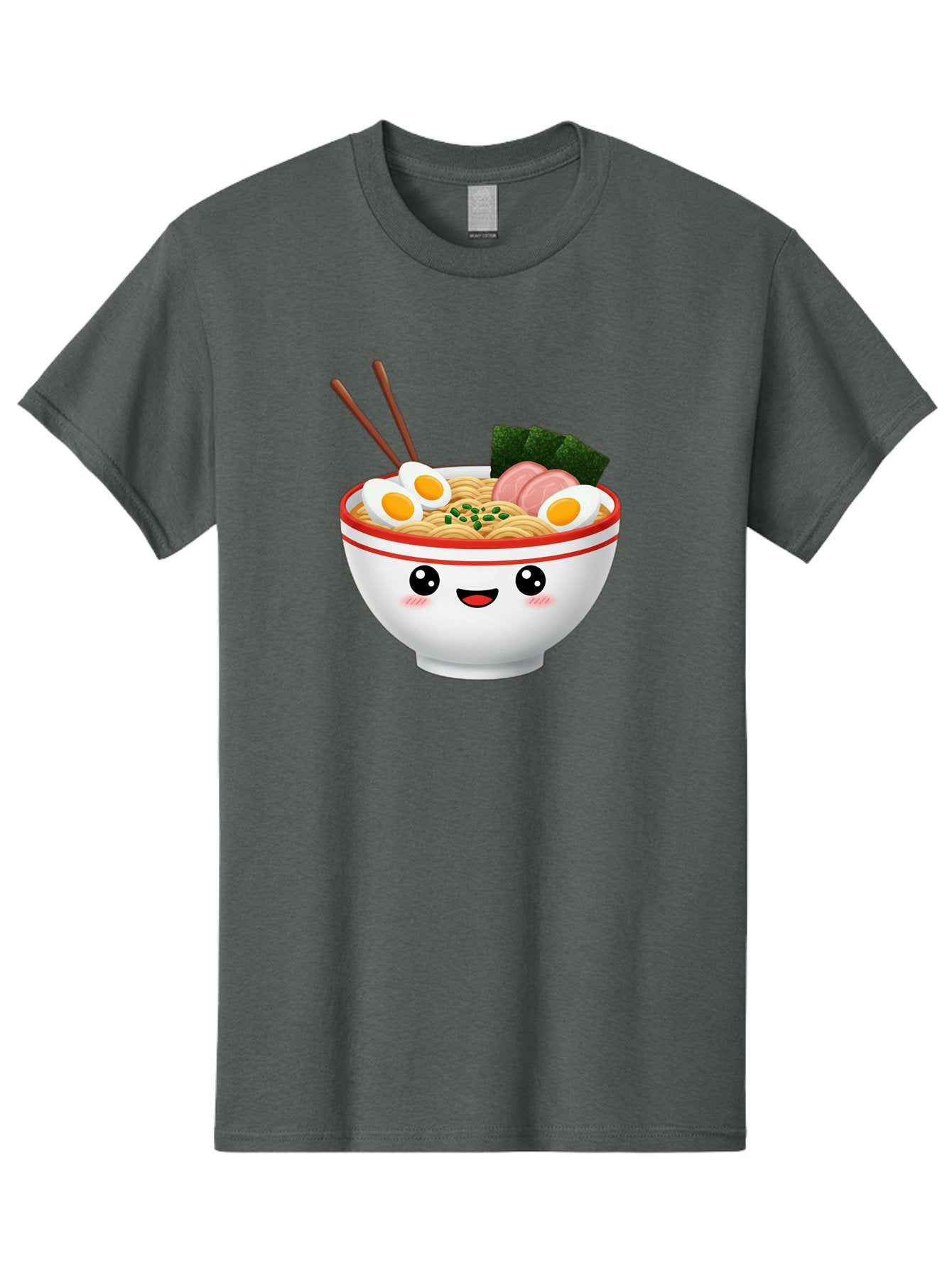 Ramen-Bowl-1 Men'S Graphic Tee, 100% Cotton, Comfortable Casual Summer Wear, Machine Washable, Cartoon Ramen Bowl, Steaming Hot Ramen, Boiled Egg, Sliced Ham, Seaweed, Chopsticks, Kawaii Food, Japanese Cuisine, Noodle Soup, Anime Style, Bae706 9