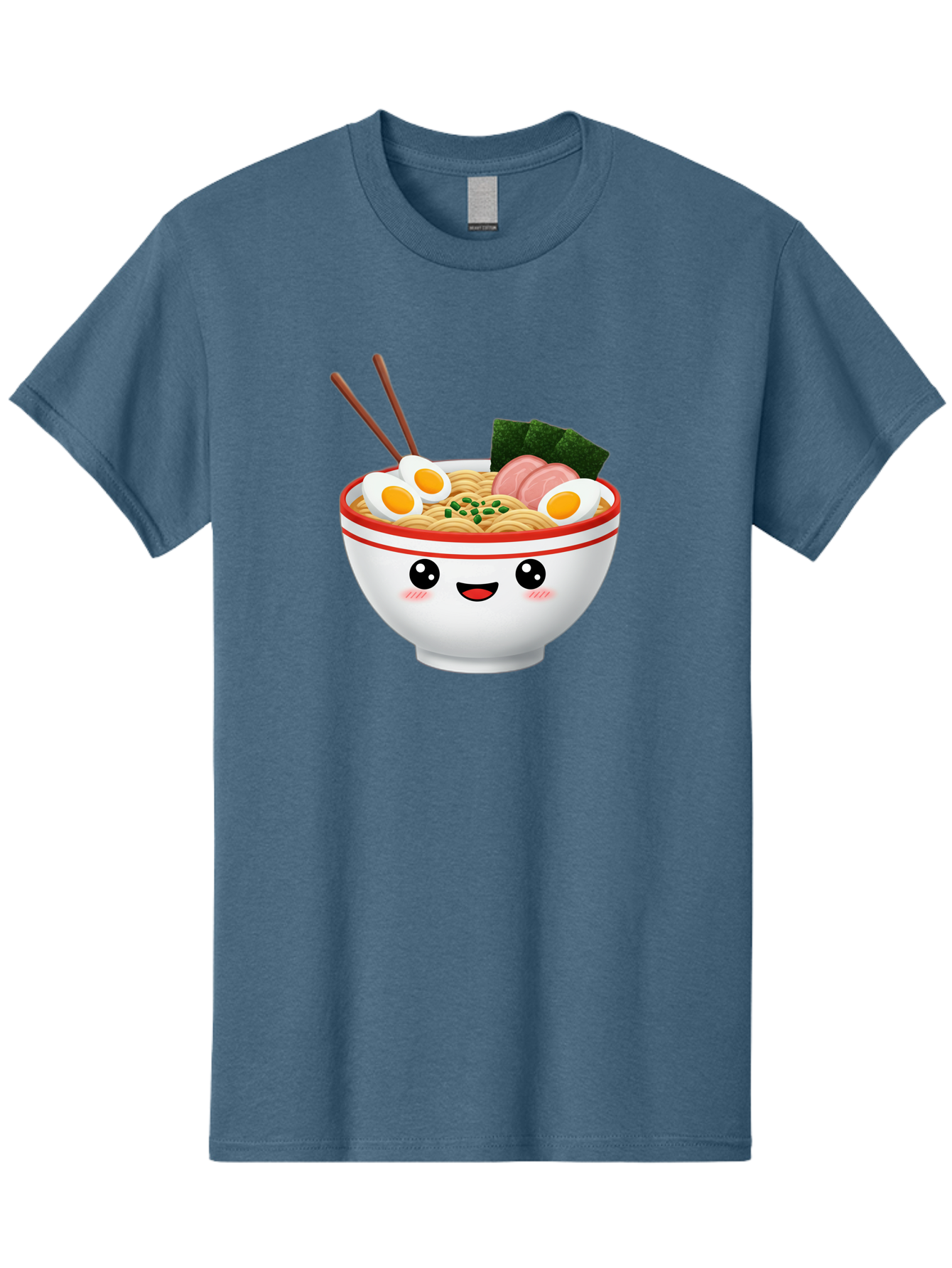 Ramen-Bowl-1 Men'S Graphic Tee, 100% Cotton, Comfortable Casual Summer Wear, Machine Washable, Cartoon Ramen Bowl, Steaming Hot Ramen, Boiled Egg, Sliced Ham, Seaweed, Chopsticks, Kawaii Food, Japanese Cuisine, Noodle Soup, Anime Style, Bae706 12