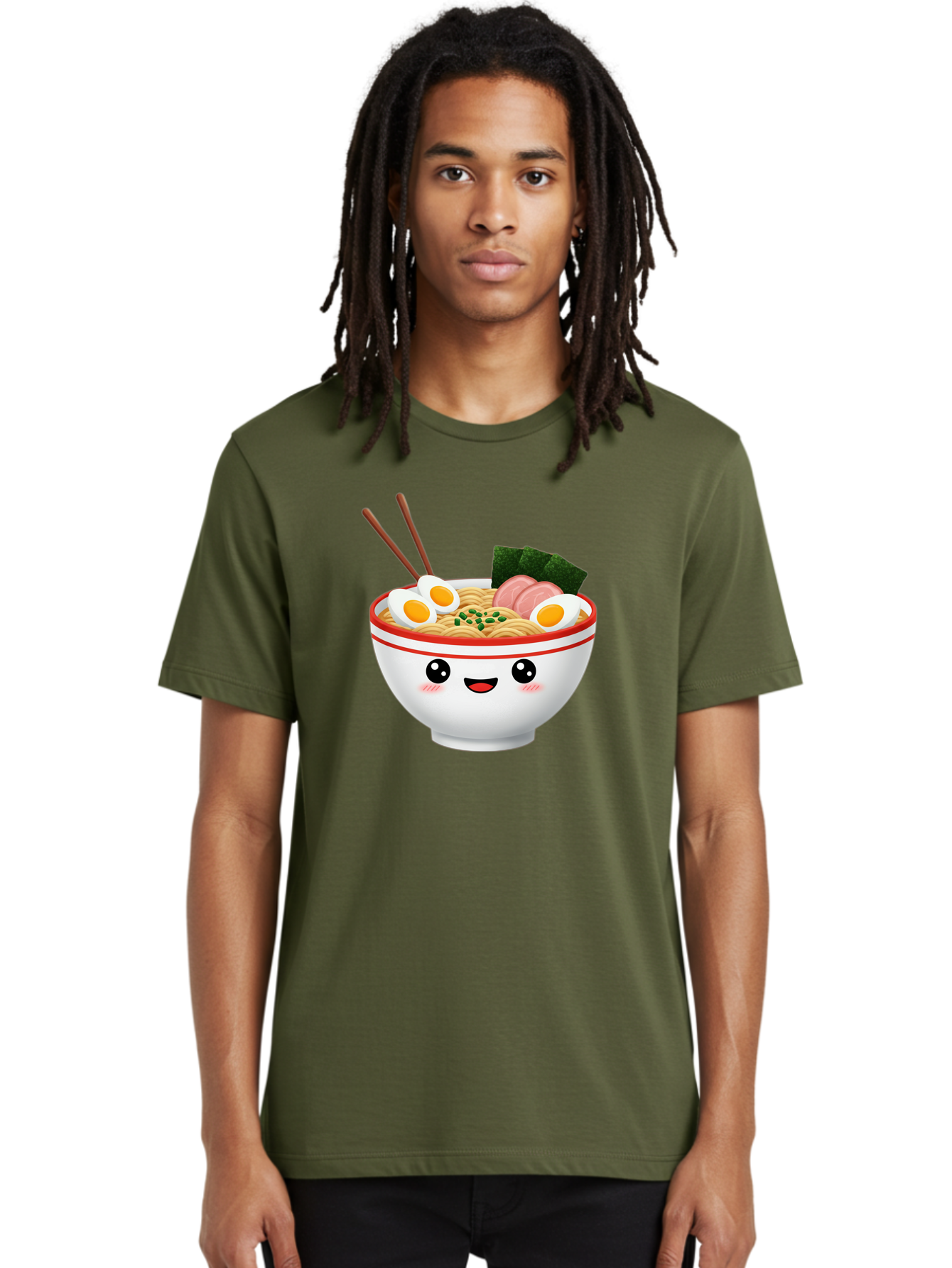 Ramen-Bowl-1 Men'S Graphic Tee, 100% Cotton, Comfortable Casual Summer Wear, Machine Washable, Cartoon Ramen Bowl, Steaming Hot Ramen, Boiled Egg, Sliced Ham, Seaweed, Chopsticks, Kawaii Food, Japanese Cuisine, Noodle Soup, Anime Style, Bae706 28