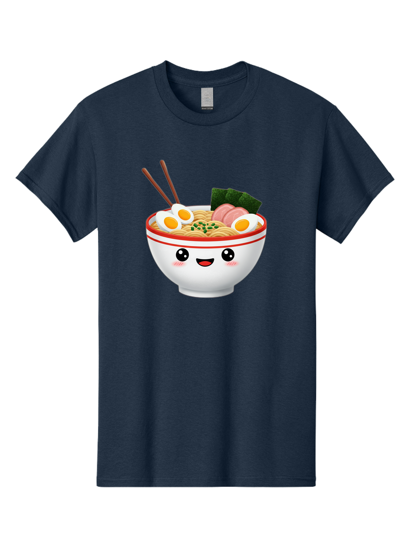Ramen-Bowl-1 Men'S Graphic Tee, 100% Cotton, Comfortable Casual Summer Wear, Machine Washable, Cartoon Ramen Bowl, Steaming Hot Ramen, Boiled Egg, Sliced Ham, Seaweed, Chopsticks, Kawaii Food, Japanese Cuisine, Noodle Soup, Anime Style, Bae706 11