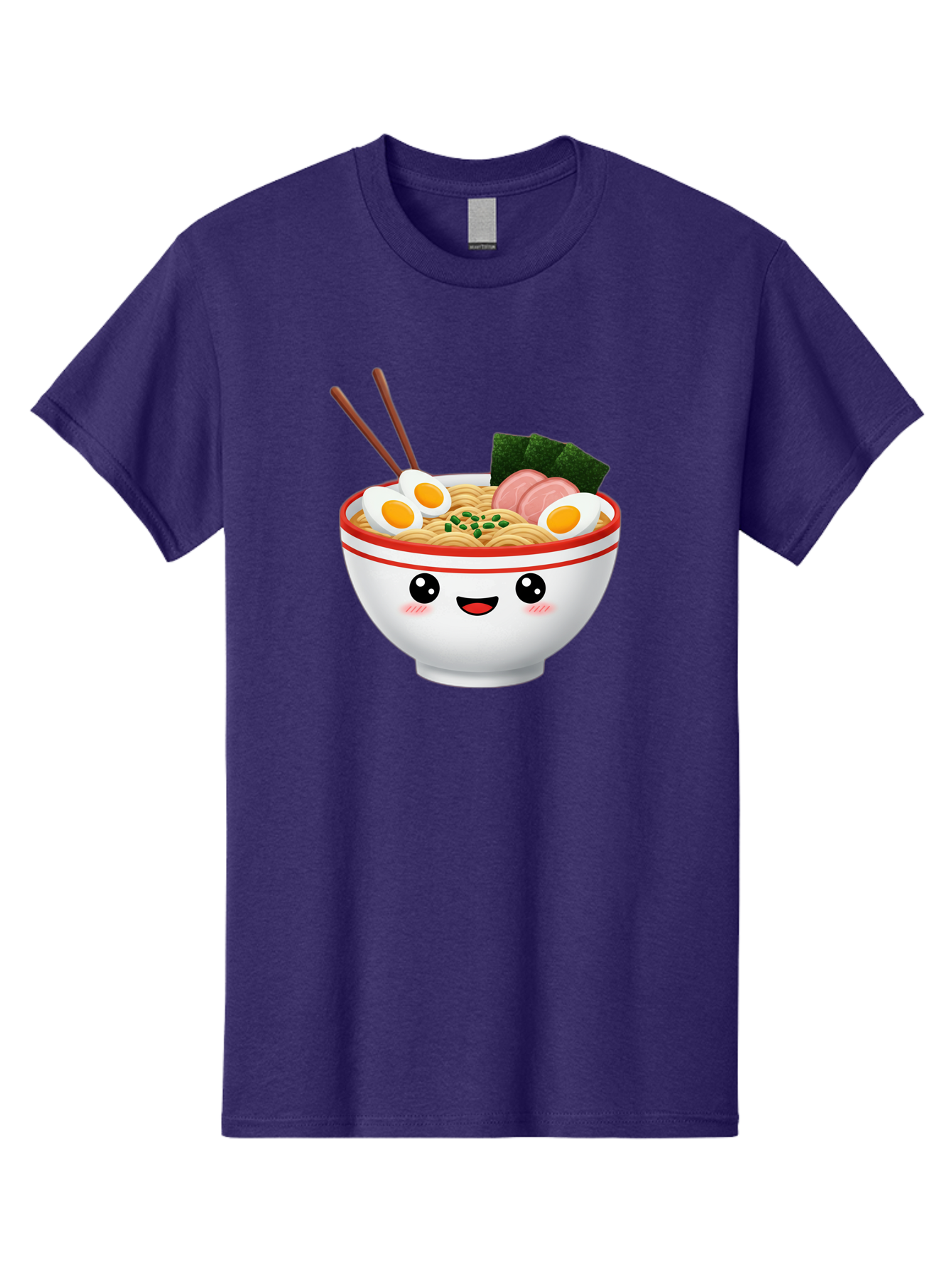 Ramen-Bowl-1 Men'S Graphic Tee, 100% Cotton, Comfortable Casual Summer Wear, Machine Washable, Cartoon Ramen Bowl, Steaming Hot Ramen, Boiled Egg, Sliced Ham, Seaweed, Chopsticks, Kawaii Food, Japanese Cuisine, Noodle Soup, Anime Style, Bae706 14