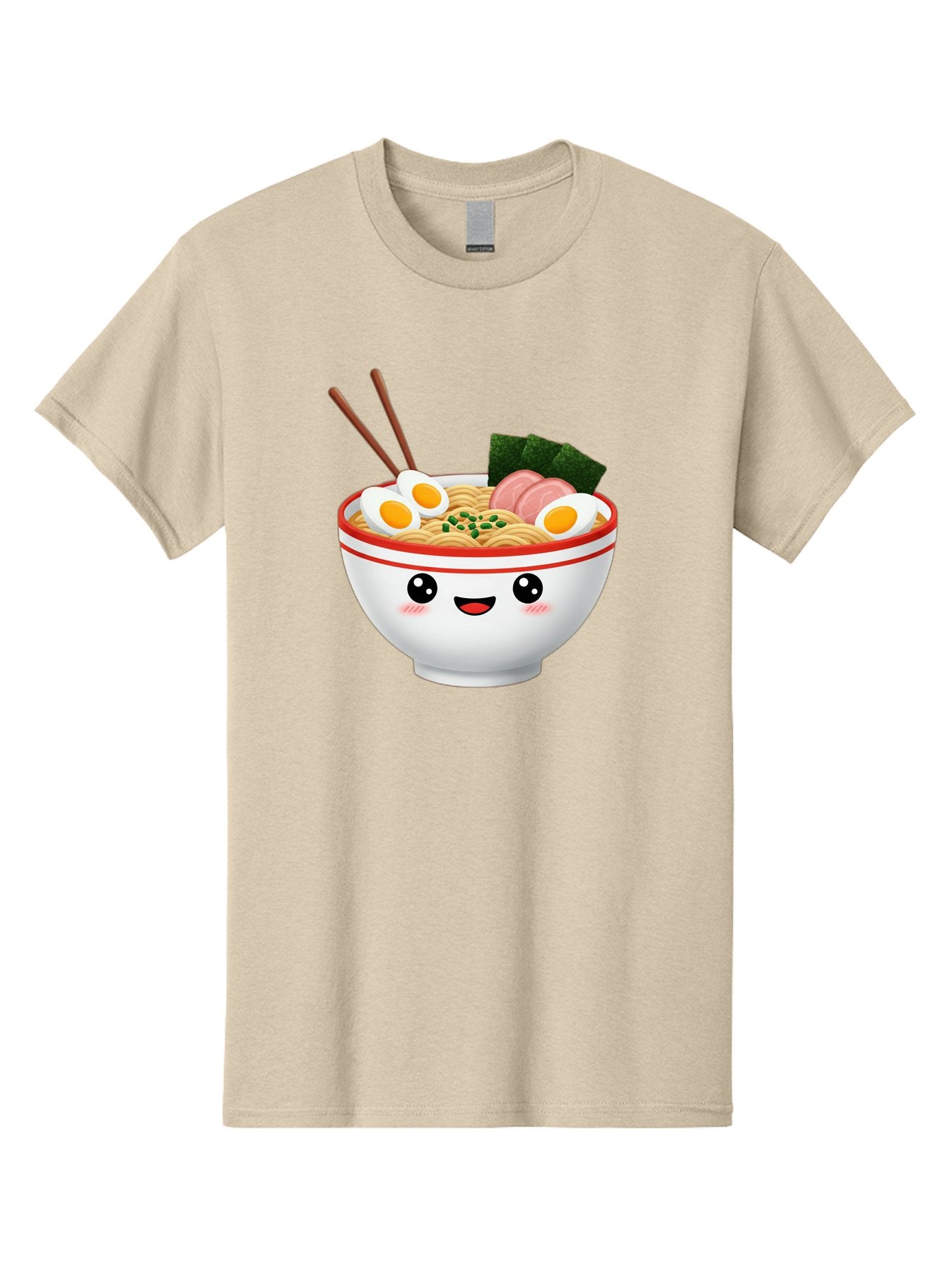 Ramen-Bowl-1 Men'S Graphic Tee, 100% Cotton, Comfortable Casual Summer Wear, Machine Washable, Cartoon Ramen Bowl, Steaming Hot Ramen, Boiled Egg, Sliced Ham, Seaweed, Chopsticks, Kawaii Food, Japanese Cuisine, Noodle Soup, Anime Style, Bae706 14