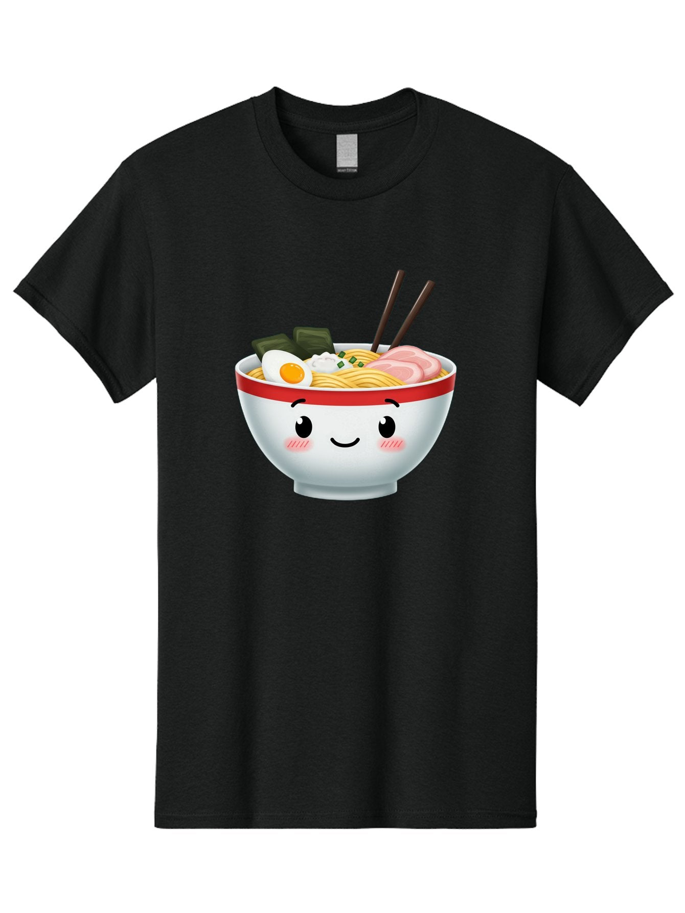 Ramen-Bowl-4 Men'S Graphic Tee, 100% Cotton, Comfortable Casual Summer Wear, Machine Washable, Japanese Ramen, Steaming Hot Noodles, Boiled Egg, Seaweed, Pork Slices, Chopsticks, Kawaii Cartoon, Foodie, Tasty Meal, Delicious Cuisine, Bae709 12
