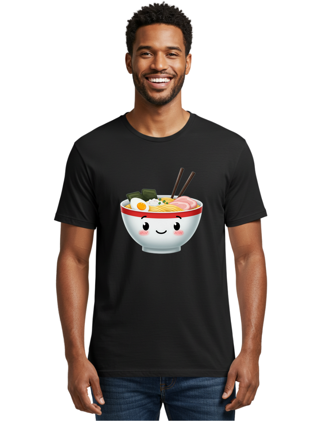 Ramen-Bowl-4 Men'S Graphic Tee, 100% Cotton, Comfortable Casual Summer Wear, Machine Washable, Japanese Ramen, Steaming Hot Noodles, Boiled Egg, Seaweed, Pork Slices, Chopsticks, Kawaii Cartoon, Foodie, Tasty Meal, Delicious Cuisine, Bae709 18