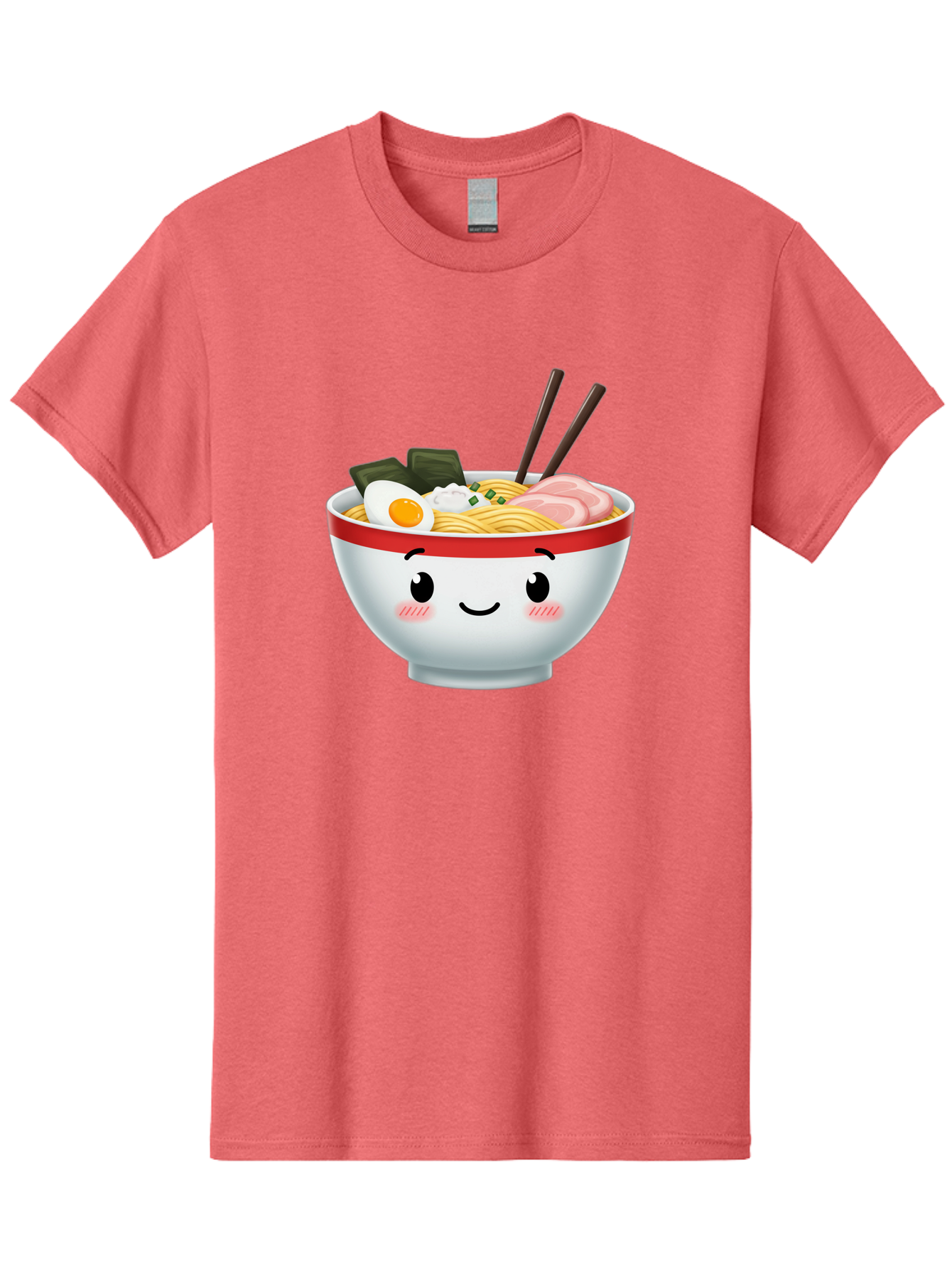Ramen-Bowl-4 Men'S Graphic Tee, 100% Cotton, Comfortable Casual Summer Wear, Machine Washable, Japanese Ramen, Steaming Hot Noodles, Boiled Egg, Seaweed, Pork Slices, Chopsticks, Kawaii Cartoon, Foodie, Tasty Meal, Delicious Cuisine, Bae709 4